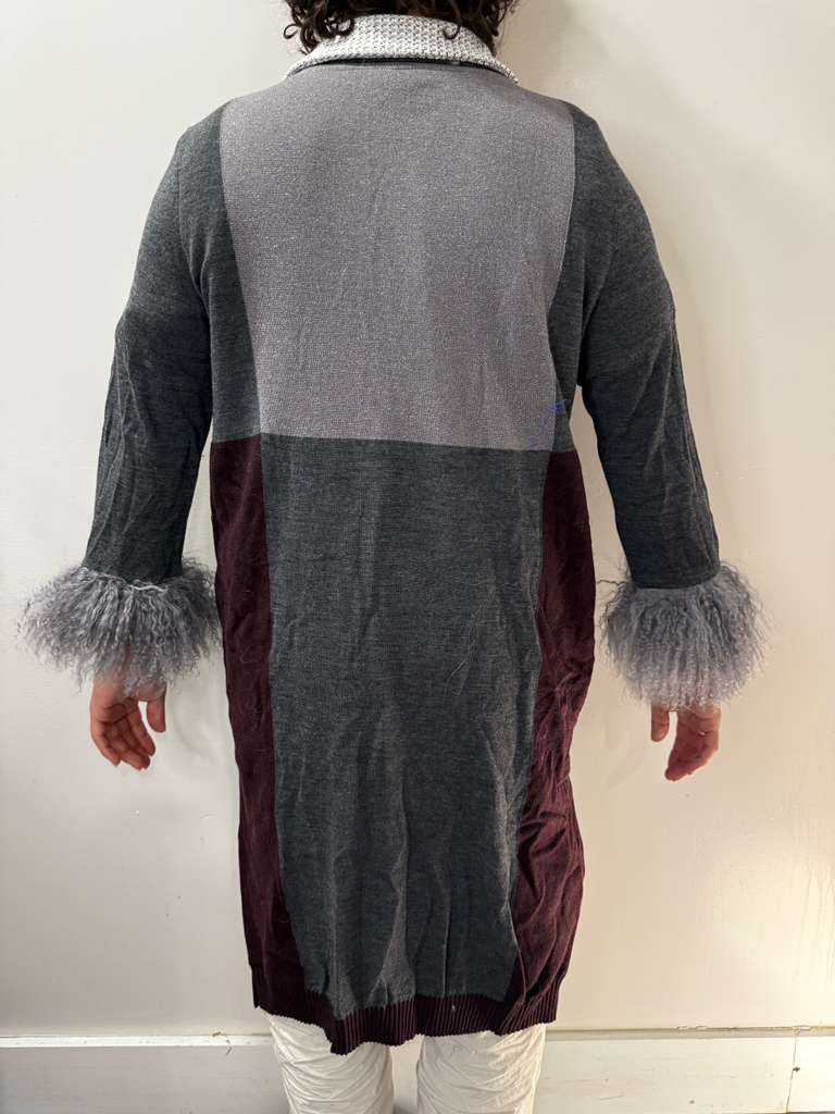 Other Custom-made Long sweater (wool) with real Mongolian fur Size US L / EU 52-54 / 3 - 11 Thumbnail