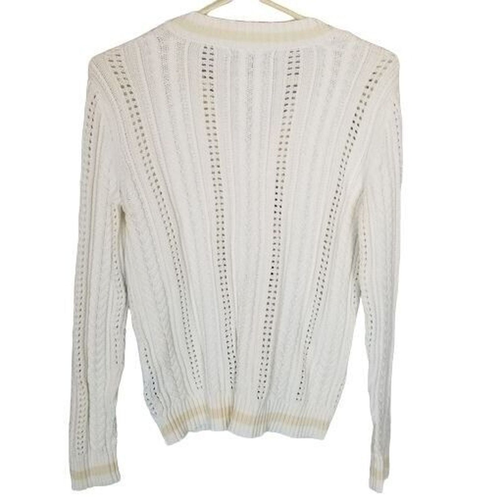 Lauren Ralph Lauren Lauren Ralph Lauren Womens Cable Knit V-Neck Sweater Size M Size M / US 6-8 / IT 42-44 - 7 Thumbnail