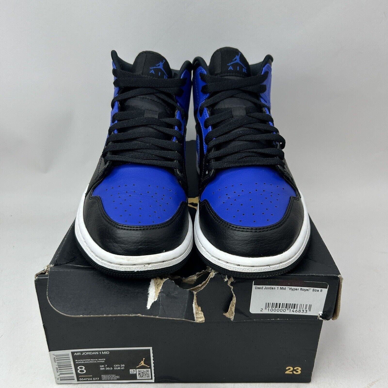 Nike Nike Shoes Air Jordan 1 Mid Retro “Hyper Royal” 554724-077 Size US 8 / EU 41 - 2 Thumbnail