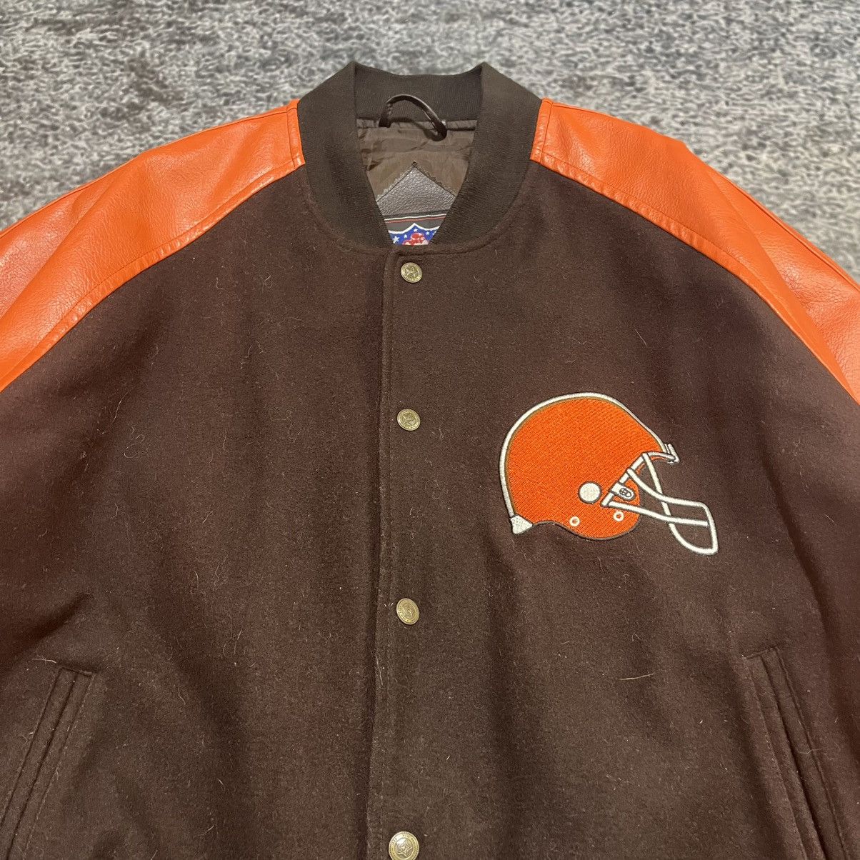 NFL VINTAGE 90s CLEVELAND BROWNS GAME DAY NFL LEATHER JACKET Size US M / EU 48-50 / 2 - 5 Thumbnail