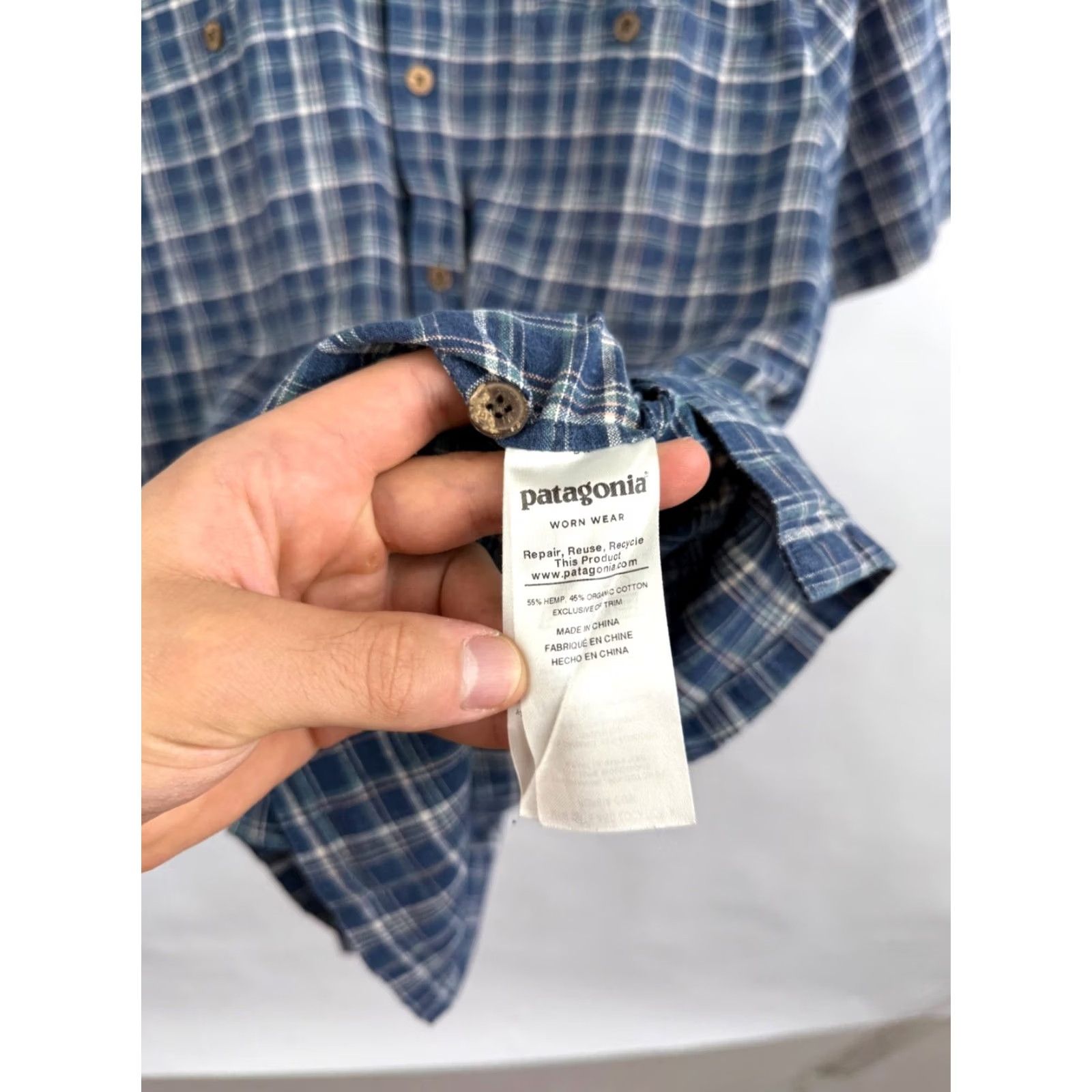 Patagonia VINTAGE Patagonia Shirt Men L Hawaiian Pataloha Hemp Blue Hawaiian 90s Size US L / EU 52-54 / 3 - 7 Thumbnail