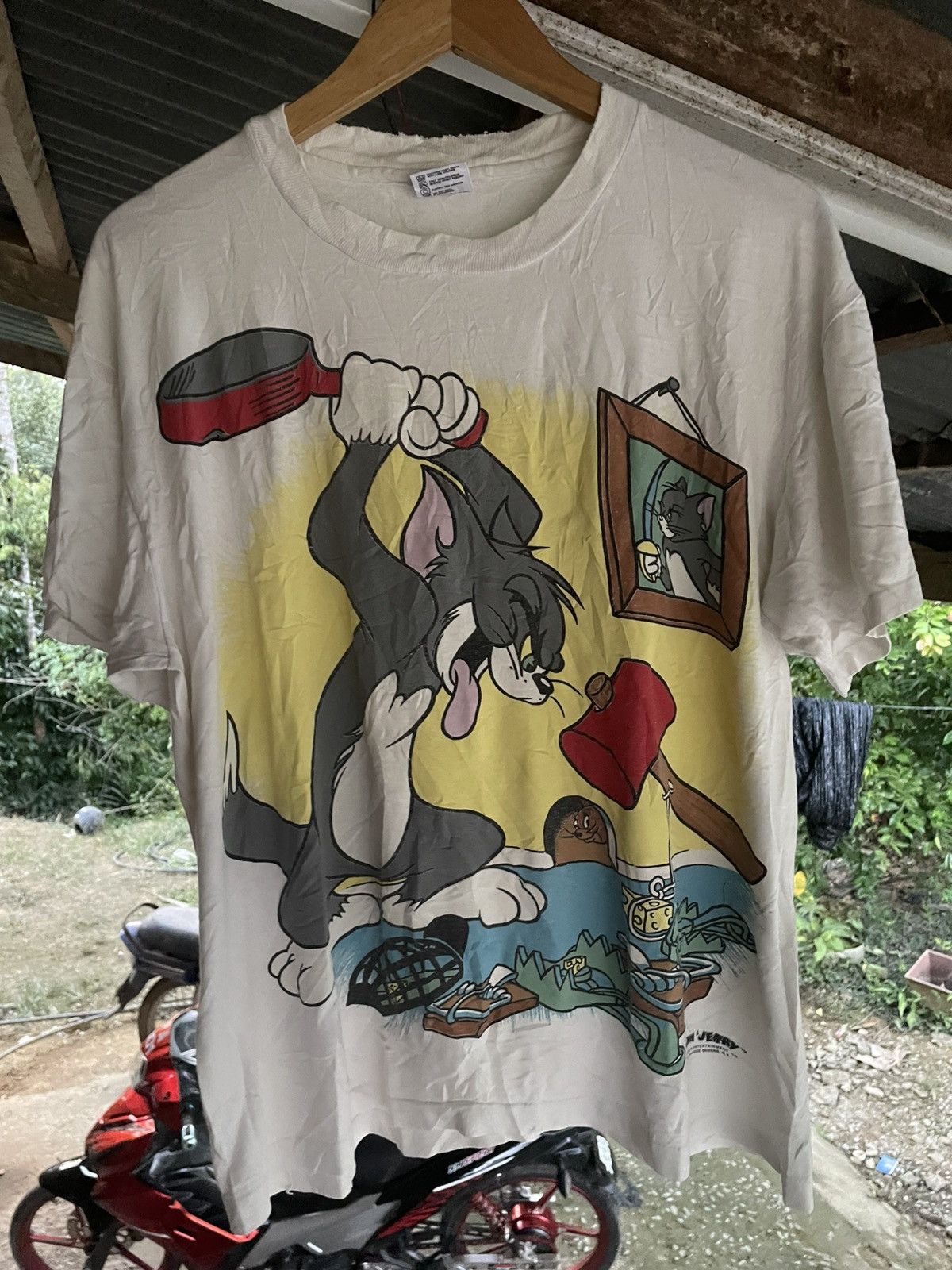 Vintage Tom & Jerry Graphic TShirt Anvil Red Tag Made in USA