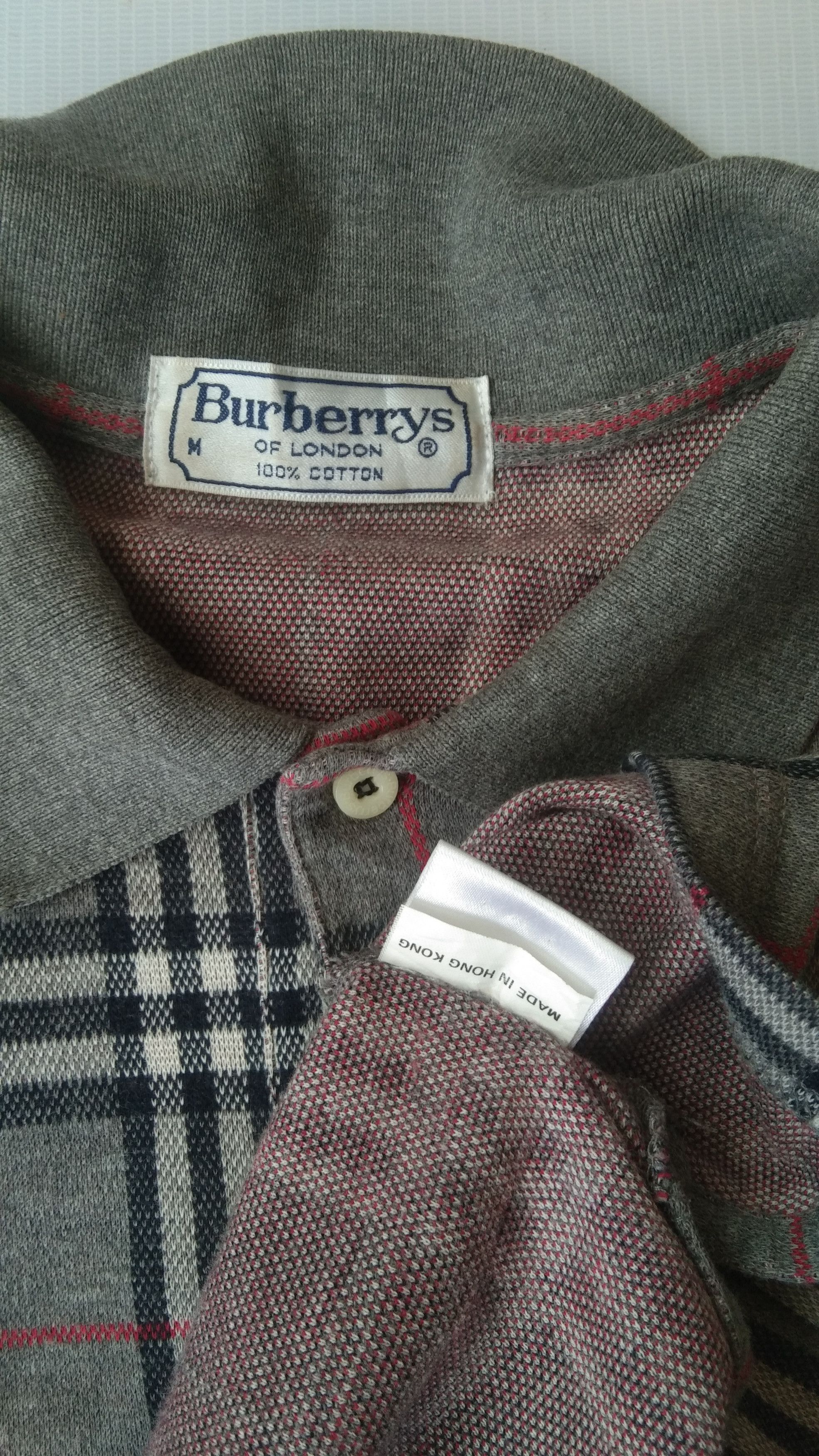 Burberry × Vintage Vtg Burberrys nova check grey long poloshirr Size US M / EU 48-50 / 2 - 7 Thumbnail