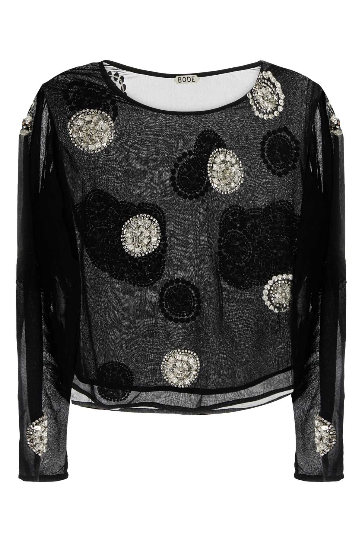 Bode Black Crepe Brooch Top Size M / US 6-8 / IT 42-44 - 1 Thumbnail