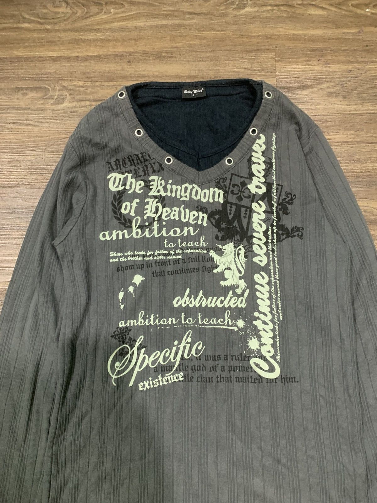 Japanese Brand Japanese Body Wave DOUBLE LAYER LONG SLEEVE TEE LGB STYLE Size US L / EU 52-54 / 3 - 4 Thumbnail