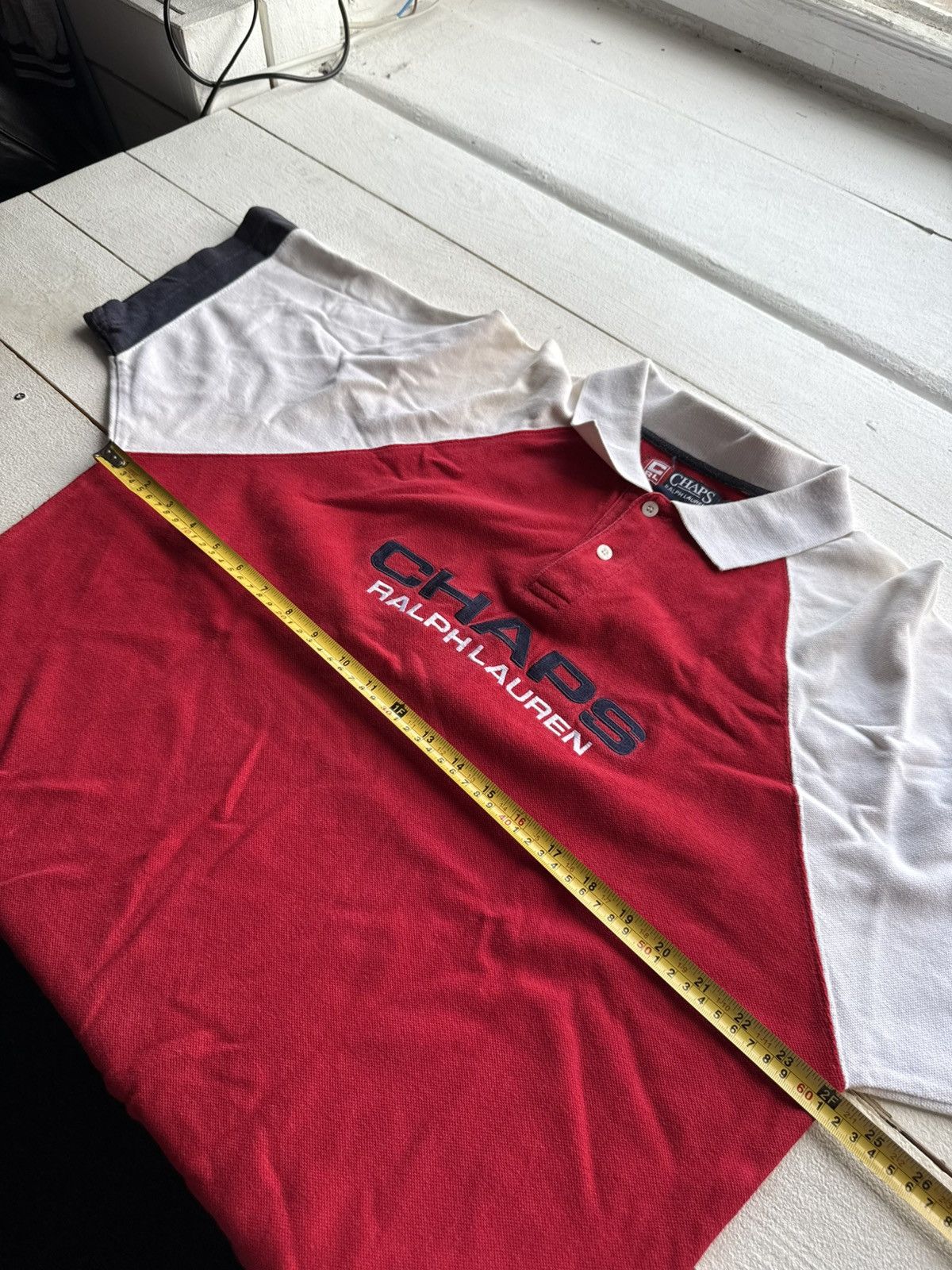 Polo Ralph Lauren Vintage 90s Chaps Ralph Lauren Retro Big Logo Polos Size US L / EU 52-54 / 3 - 16 Thumbnail