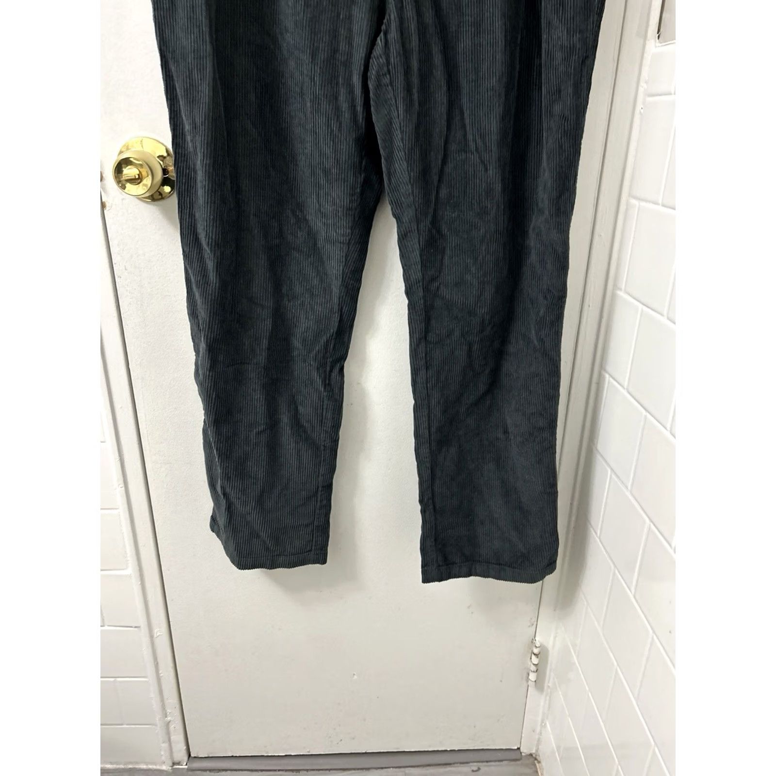 Vintage VINTAGE? Original Use Corduroy Pants Mens Large Gray Elastic Waist Drawstring NWT Size US 33 - 3 Thumbnail