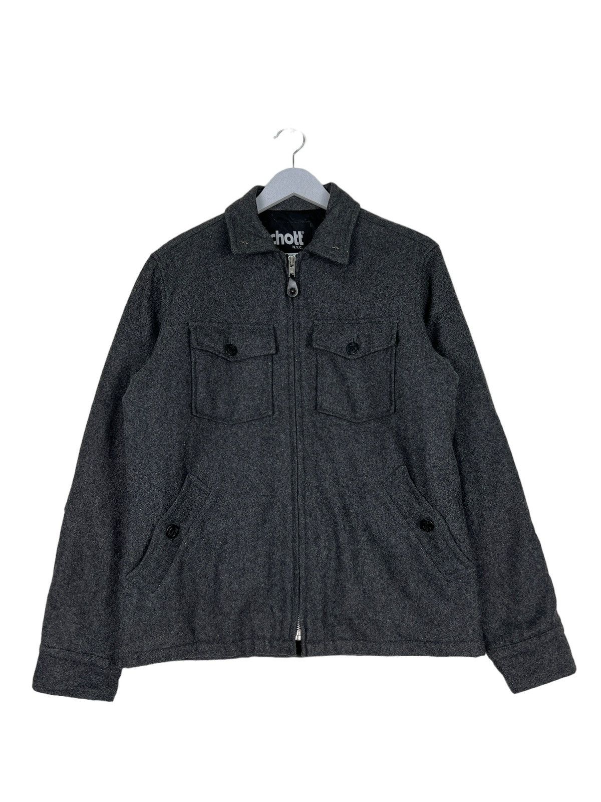 Schott 🔥 SCHOTT NYC WOOL QUILTED LINING JACKET Size US M / EU 48-50 / 2 - 3 Thumbnail