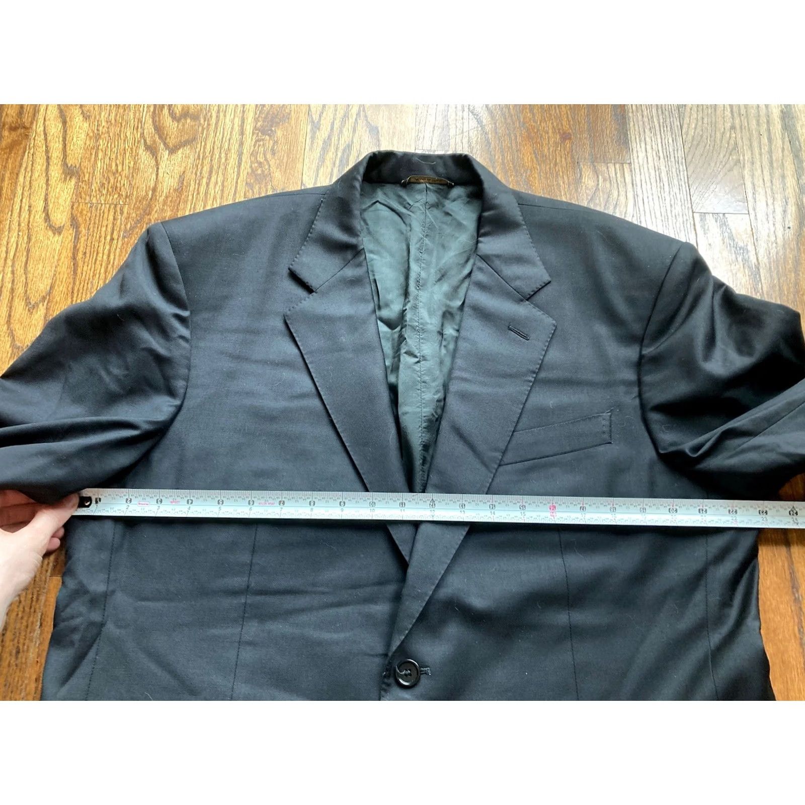 Loro Piana Luca diMarco Blazer Mens 46R Wool Black Notch Lapel 2 Button Single-Breasted Tailored 120s Italy Size 46R - 7 Thumbnail