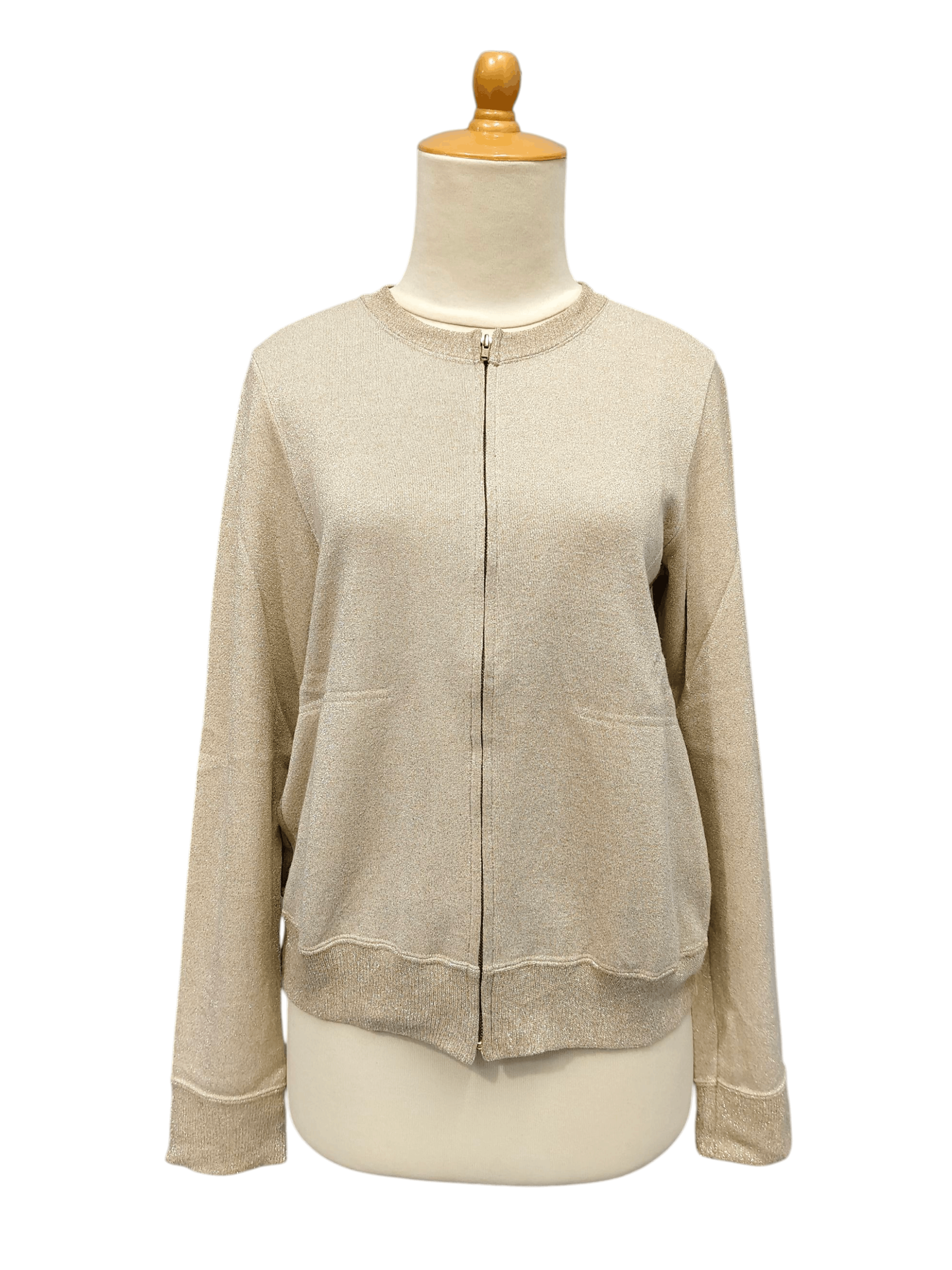 Tsumori Chisato 🇯🇵 Tsumori Chisato 🇯🇵 Gold Glitter Zip Sweater Size M / US 6-8 / IT 42-44 - 1 Thumbnail
