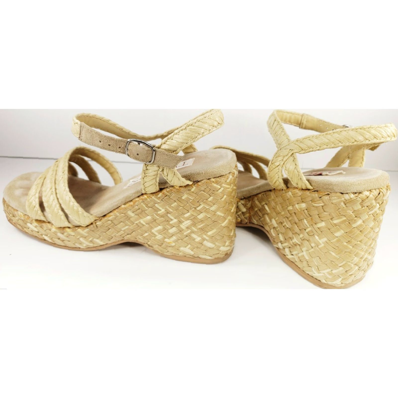 Vintage Two Lips Aruba Wedge Espidrille T-Strap Sandals Women Size 9 Beige with Box Size US 9 / IT 39 - 7 Thumbnail