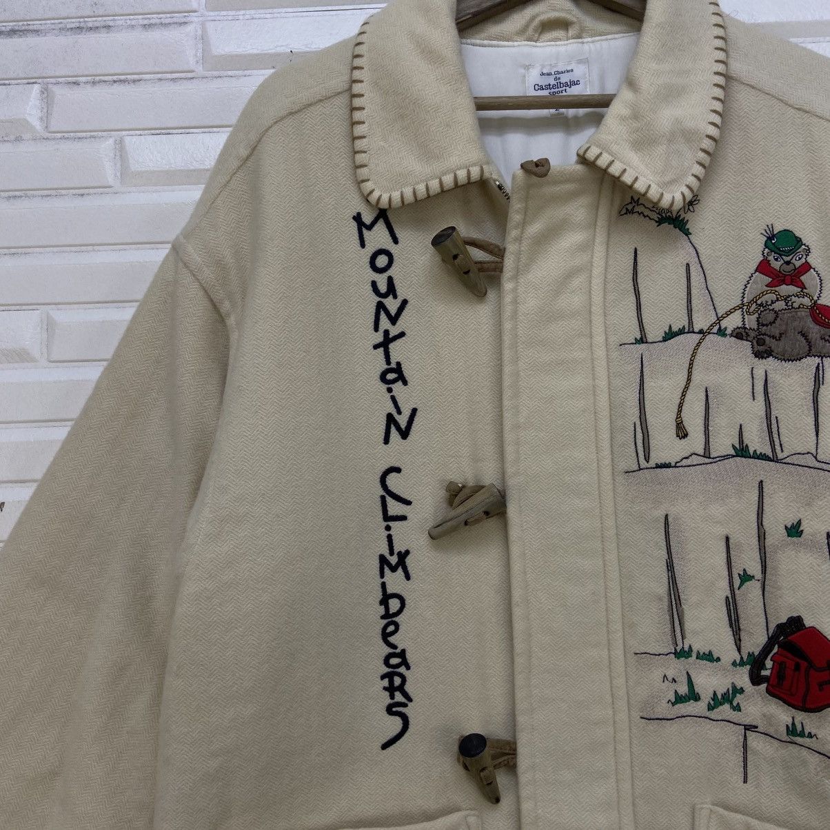 Jean Charles De Castelbajac Vintage Mountain Climbears Art Printed Wool Duffle Coat Size US M / EU 48-50 / 2 - 7 Thumbnail