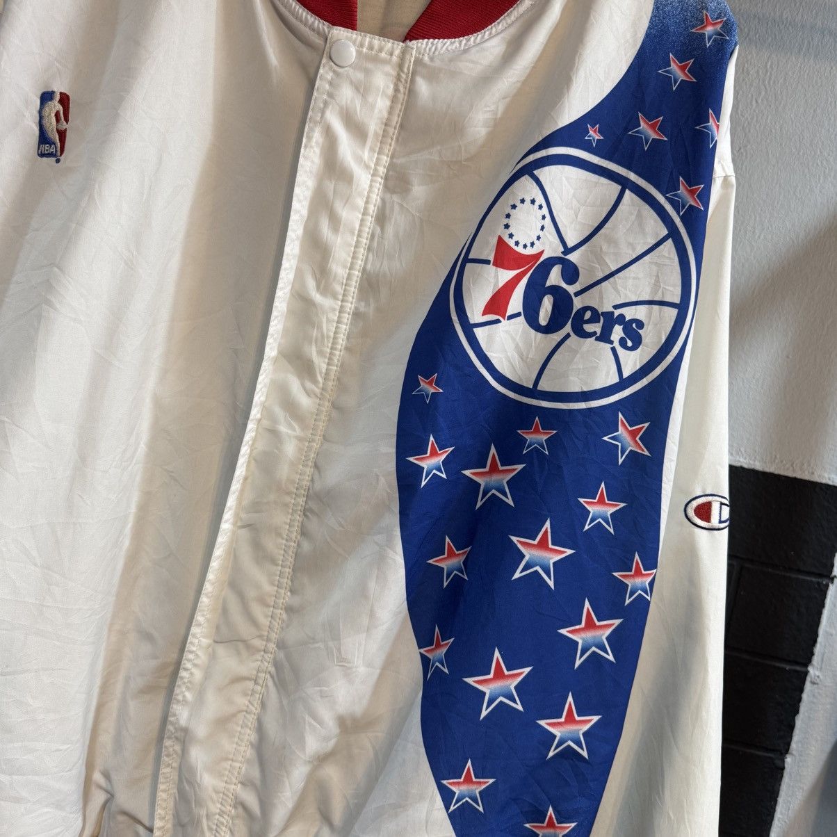 Champion × NBA × Vintage Vintage Champion Philadelphia 76ers NBA Warm Up Jackets Size US XL / EU 56 / 4 - 3 Thumbnail
