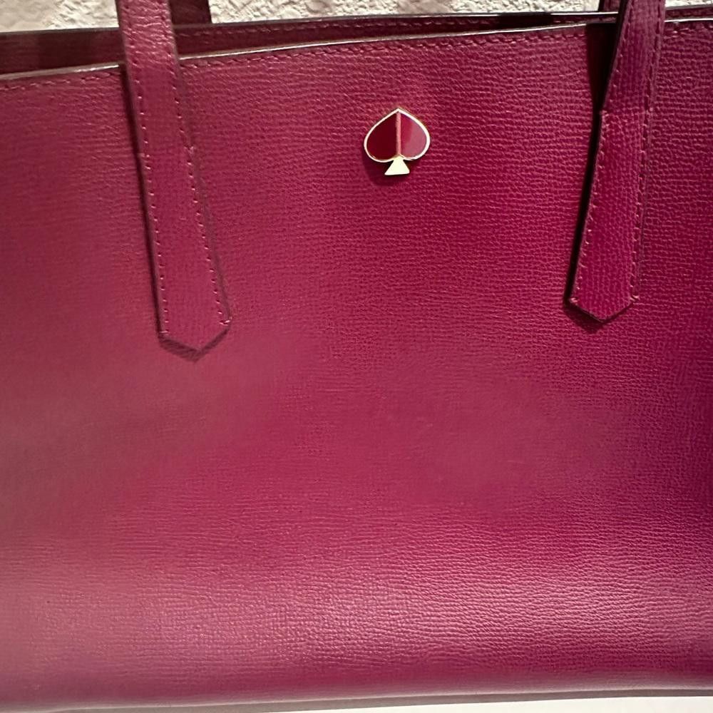 Kate Spade Kate Spade Molly Large Work Leather Tote Handbag Sangria Size ONE SIZE - 6 Thumbnail