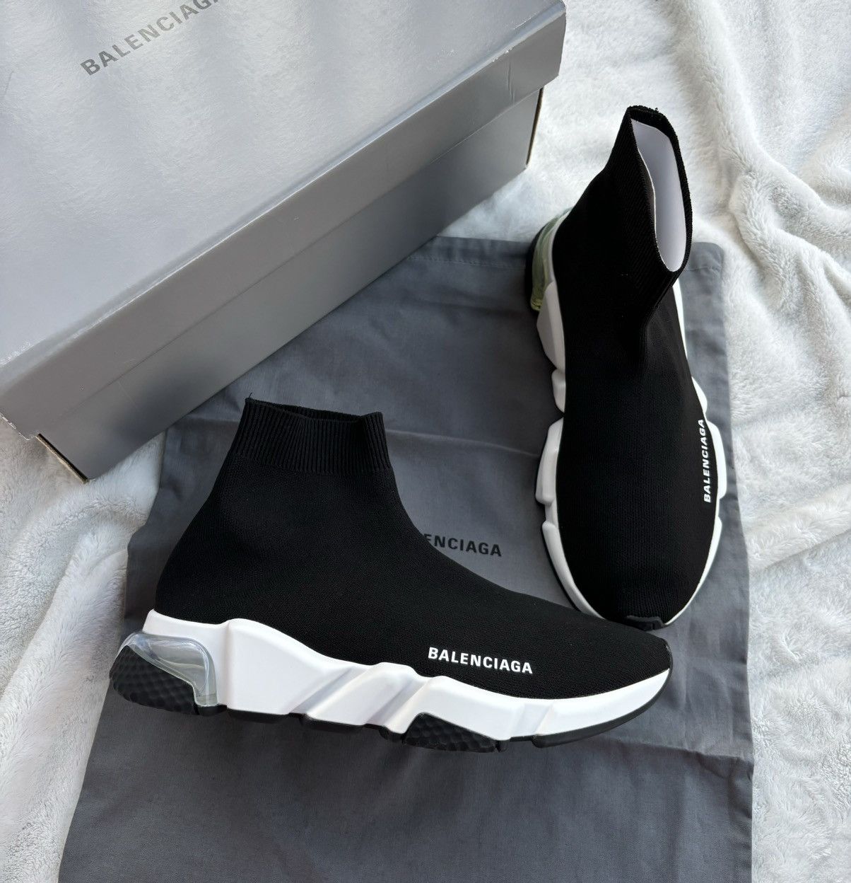 Balenciaga Balenciaga Black/White/Clear Speed Runners Size US 10 / IT 40 - 1 Thumbnail