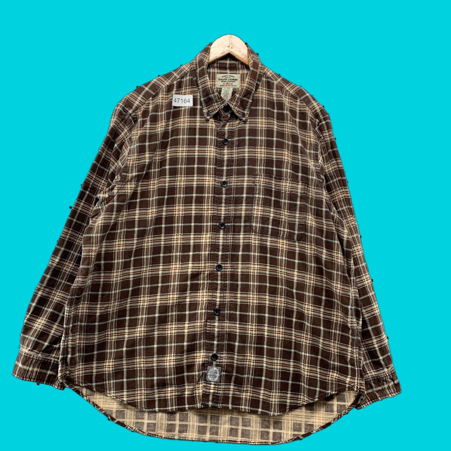 Ralph Lauren Ralph Lauren Button-Up Shirt Mens XL Plaid Brown Flannel Long Sleeve Casual Outdoor Size US XL / EU 56 / 4 - 1 Thumbnail