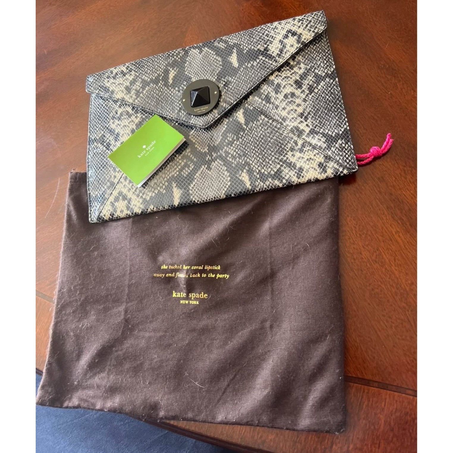Kate Spade New W/ Dust Bag /tag Kate Spade Snakeskin Clutch Great Condi Size ONE SIZE - 1 Preview