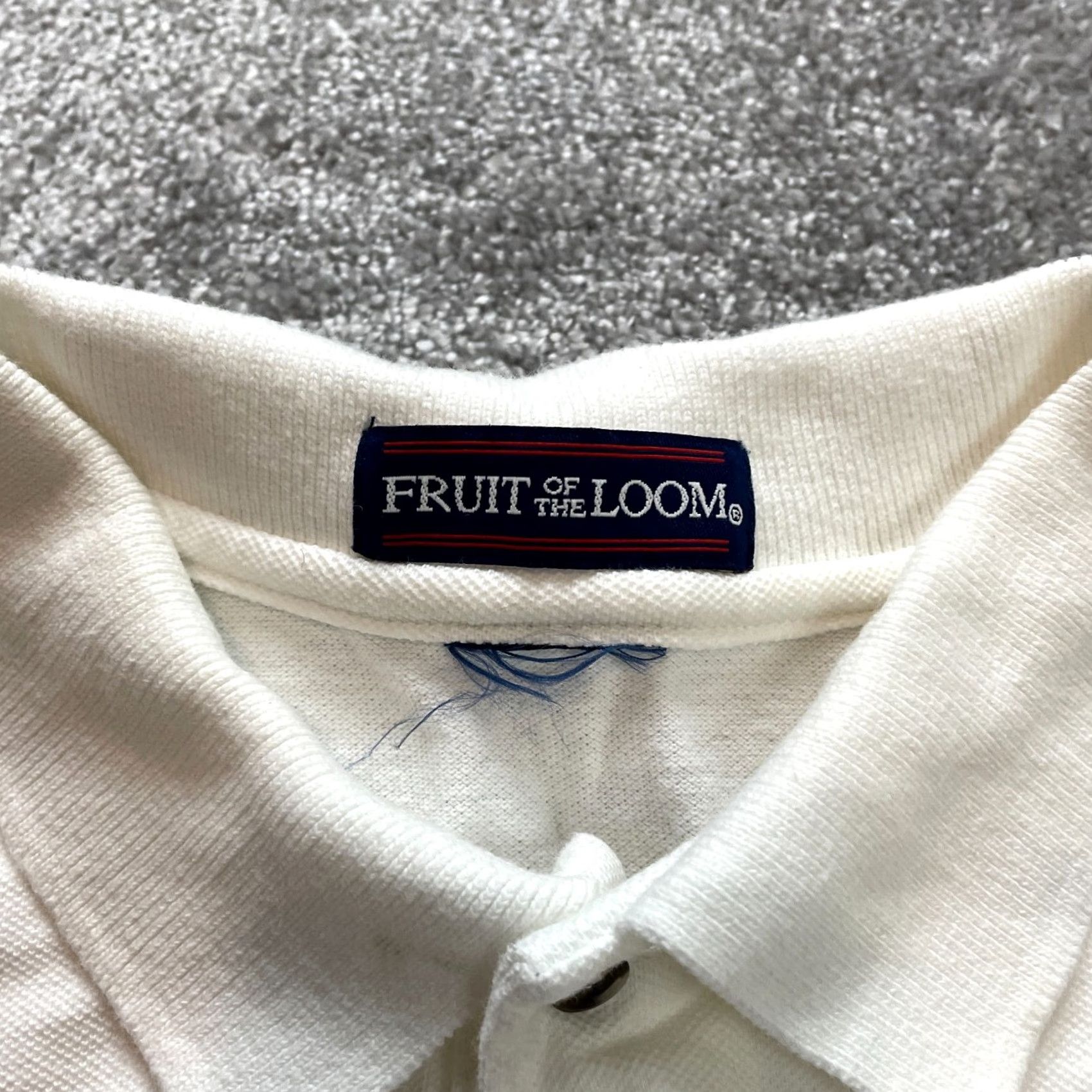 Fruit Of The Loom VINTAGE Fruit of the Loom Polo Shirt Mens L White Logo Beach NASCAR? Size US L / EU 52-54 / 3 - 4 Thumbnail