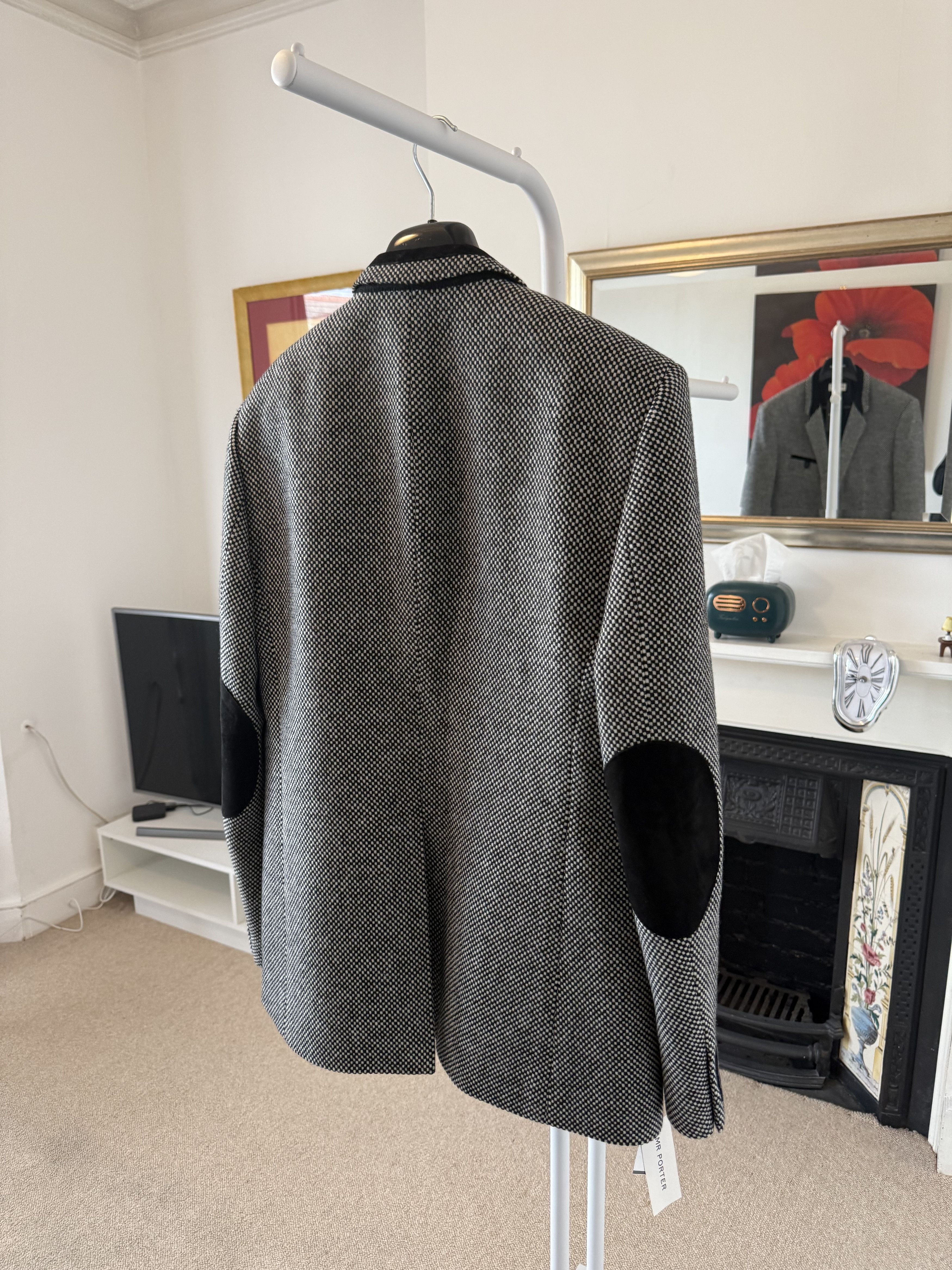 Saint Laurent Paris SS19 Saint Laurent Black and Off-White Tweed Allure Blazer Size 52R - 9 Thumbnail