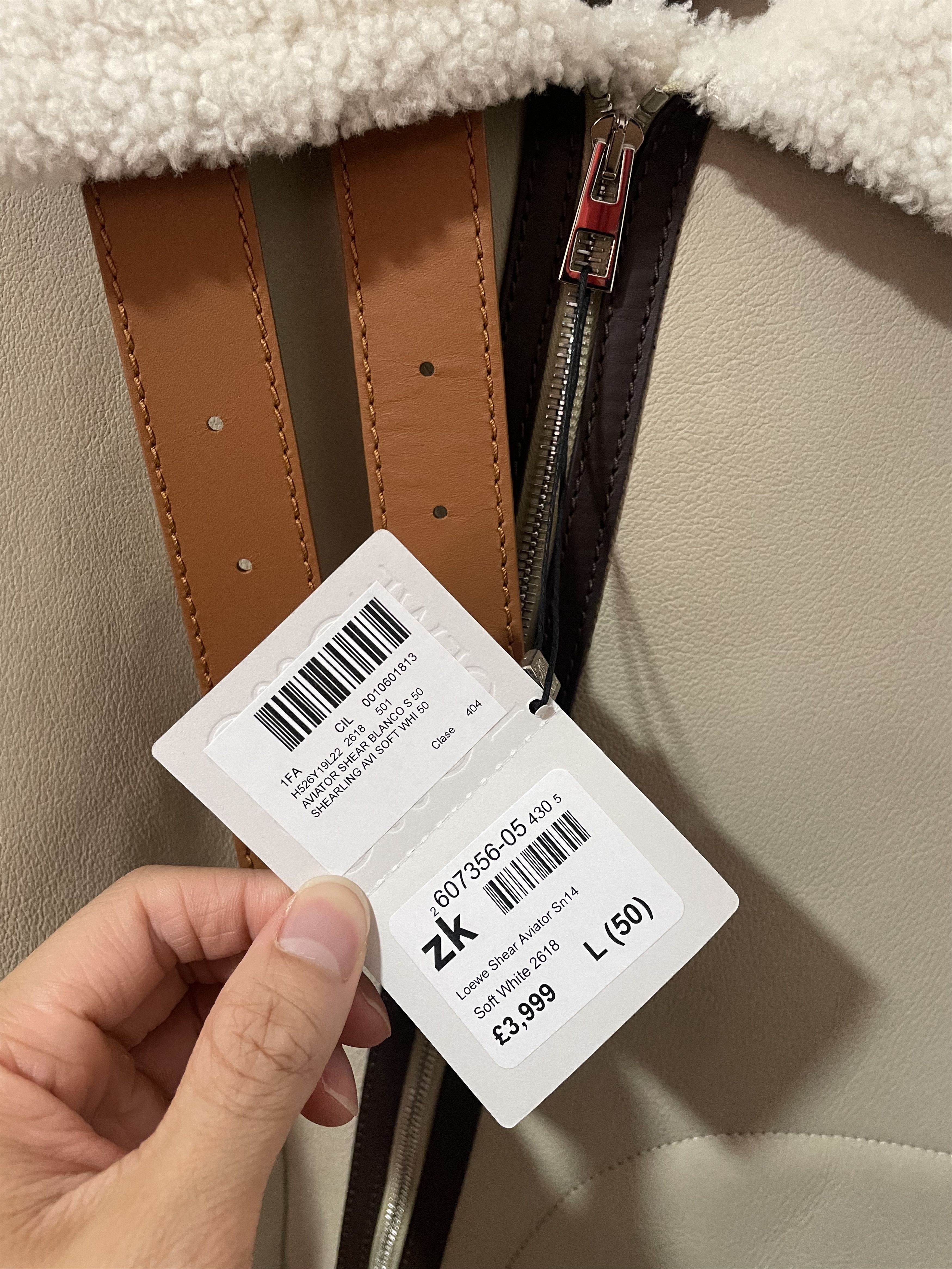 Loewe Shearling Aviator Jacket Soft White Size 50 Size US L / EU 52-54 / 3 - 6 Thumbnail