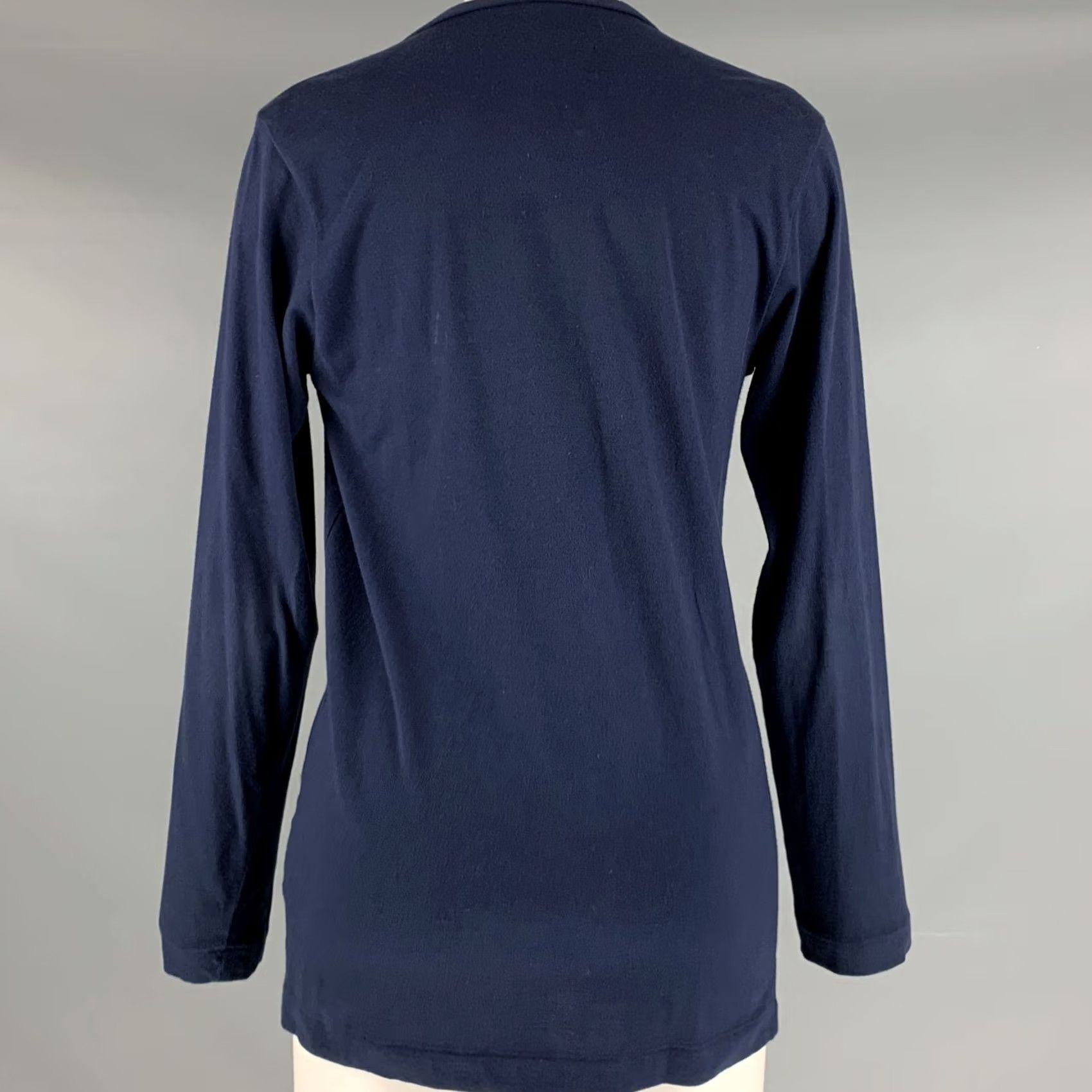 Comme des Garcons Girl COMME des GARCONS Size S Navy Cotton Knit Buttoned Cardigan Size S / US 4 / IT 40 - 3 Thumbnail