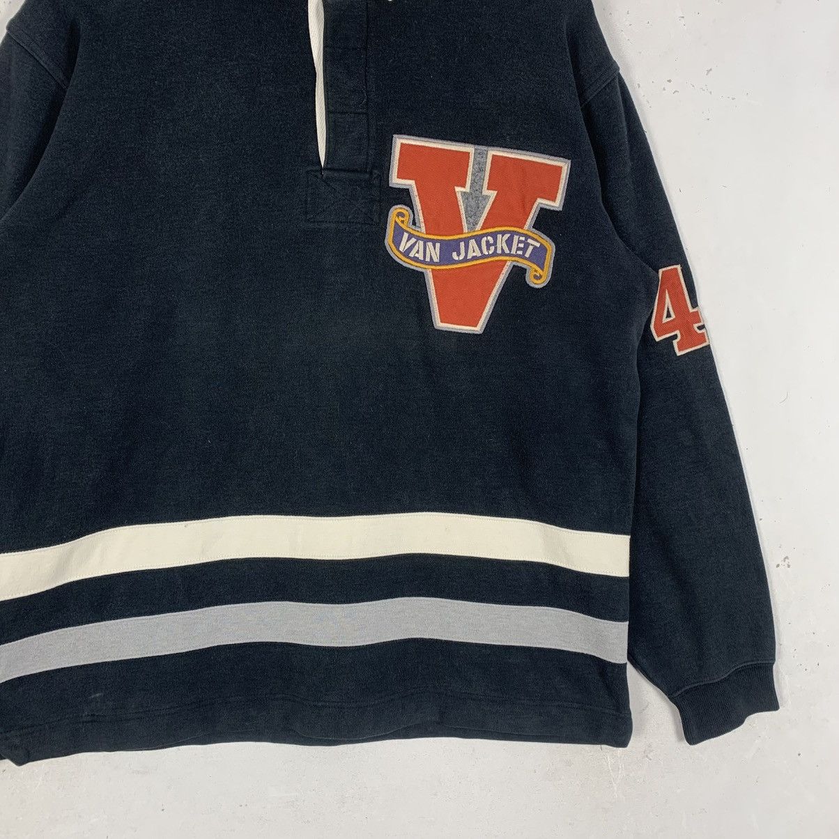 Van Vintage VAN JAC Sport Wear JapaneseBrand Rugby LongShirt Size US L / EU 52-54 / 3 - 6 Thumbnail