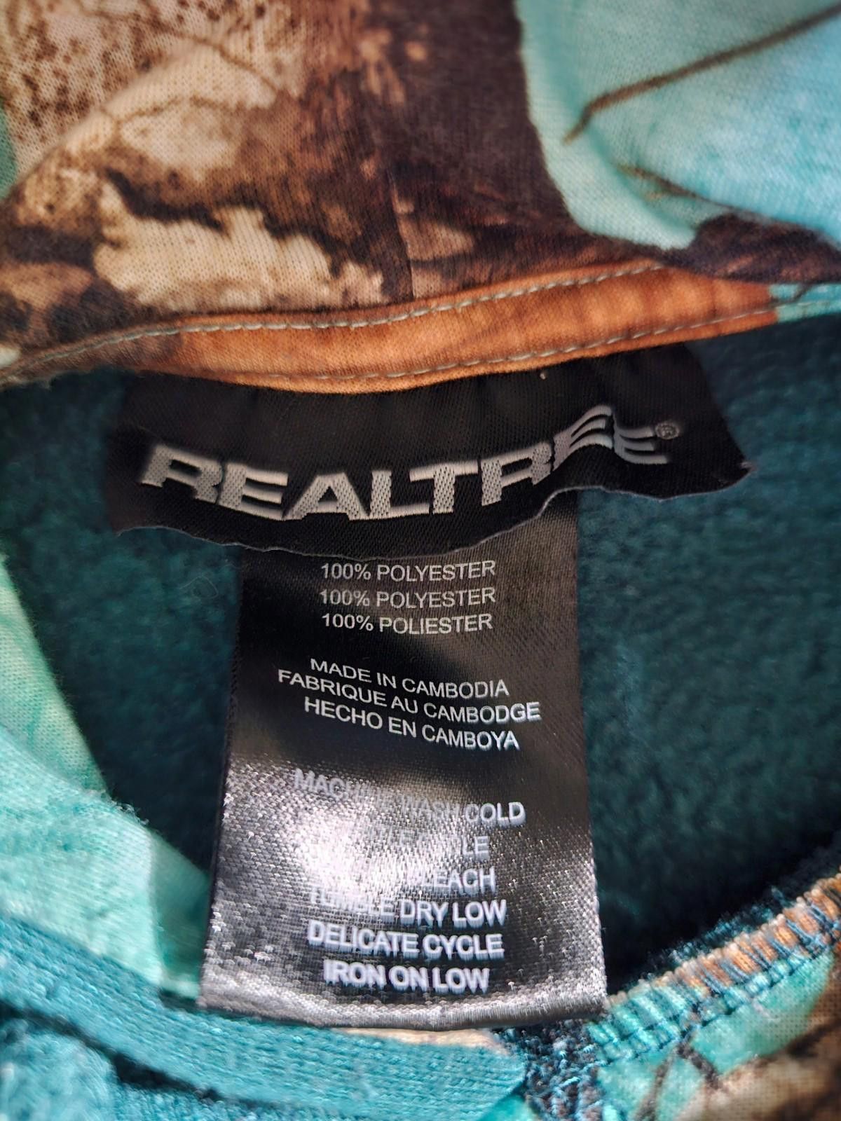 Realtree Realtree Hoodie Mens S Blue Green Camo Sweatshirt Outdoor Size US S / EU 44-46 / 1 - 3 Thumbnail