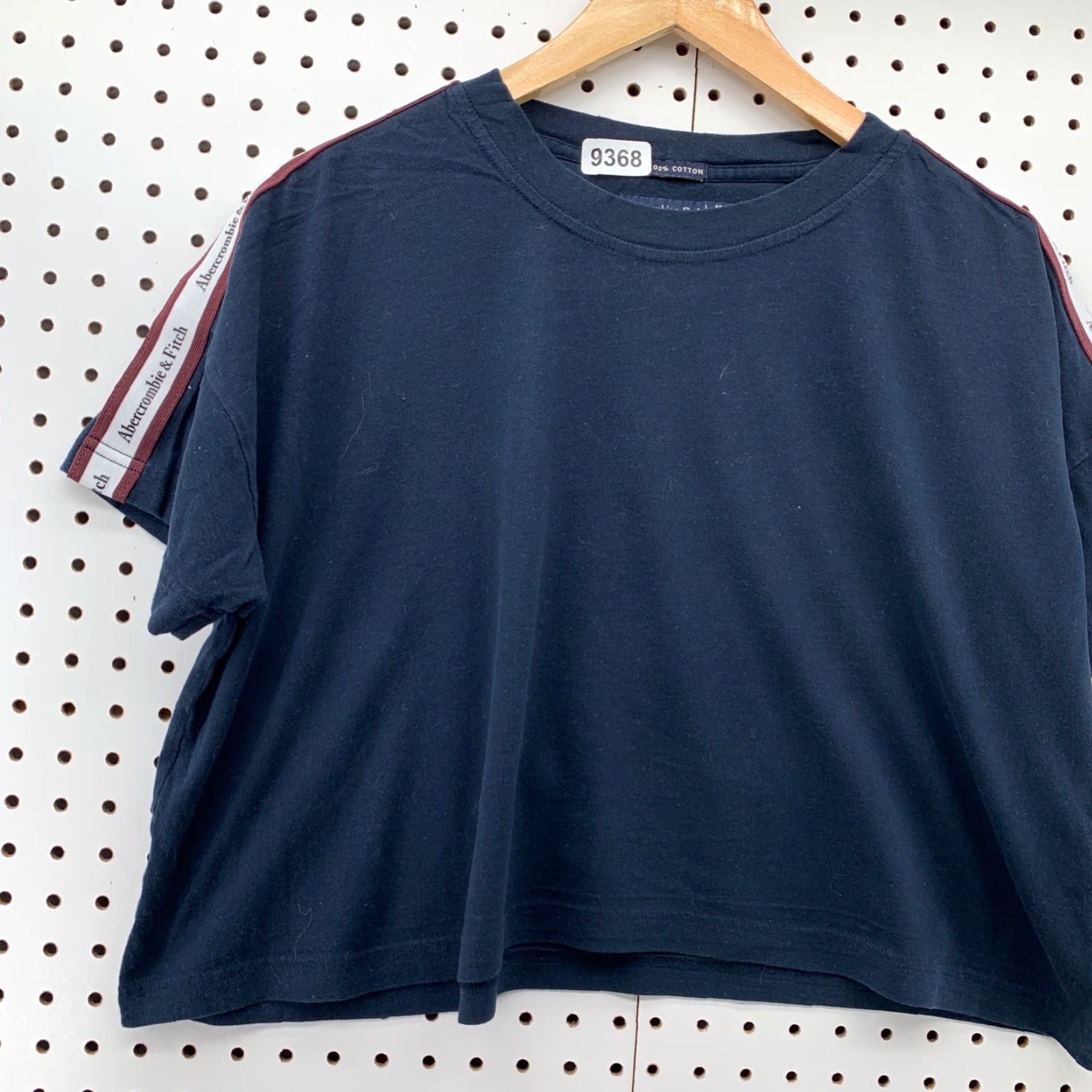 Abercrombie & Fitch Abercrombie & Fitch Crop Shirt Womens M Navy Blue Logo Short Sleeve Cropped Shirt Size M / US 6-8 / IT 42-44 - 3 Thumbnail