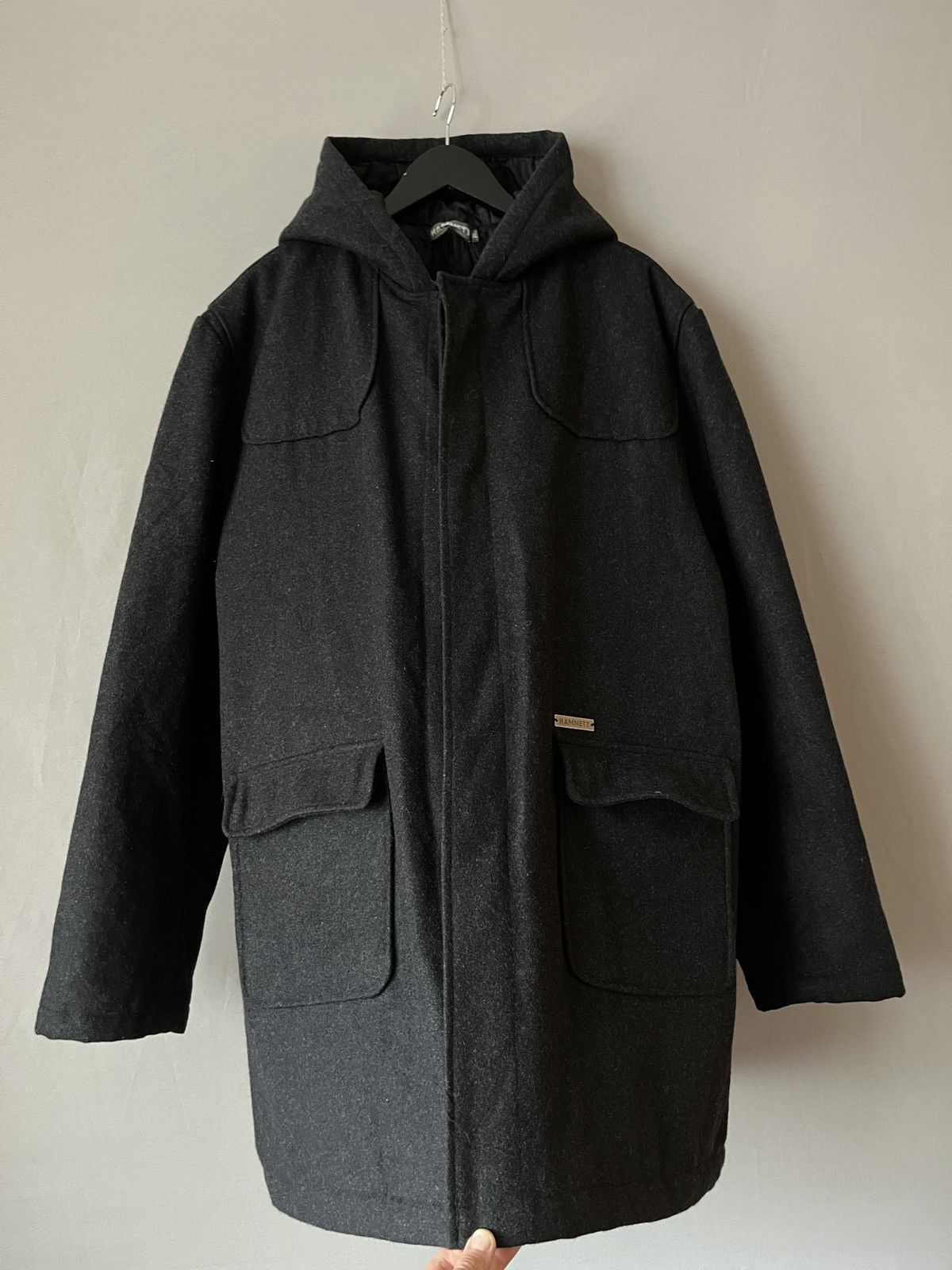 Katharine Hamnett London Katharine Hamnett Heavy Wool Gray Overcoat Duffle Coat Size US XL / EU 56 / 4 - 4 Thumbnail