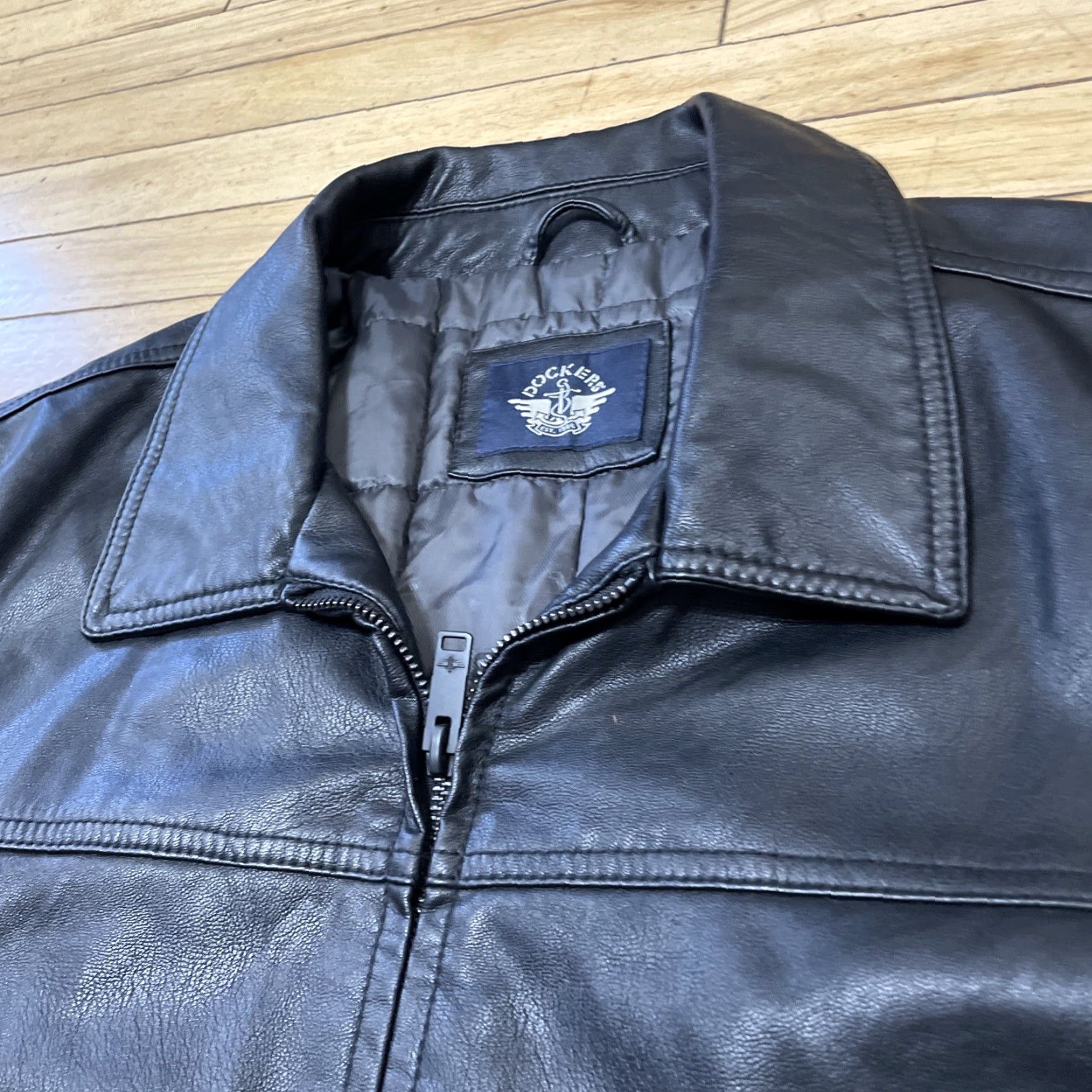 Dockers DOCKERS Jacket Bomber Jacket Men 2XL Black Lined Faux Leather Zip Herrington Coat XXL Size US XXL / EU 58 / 5 - 3 Thumbnail