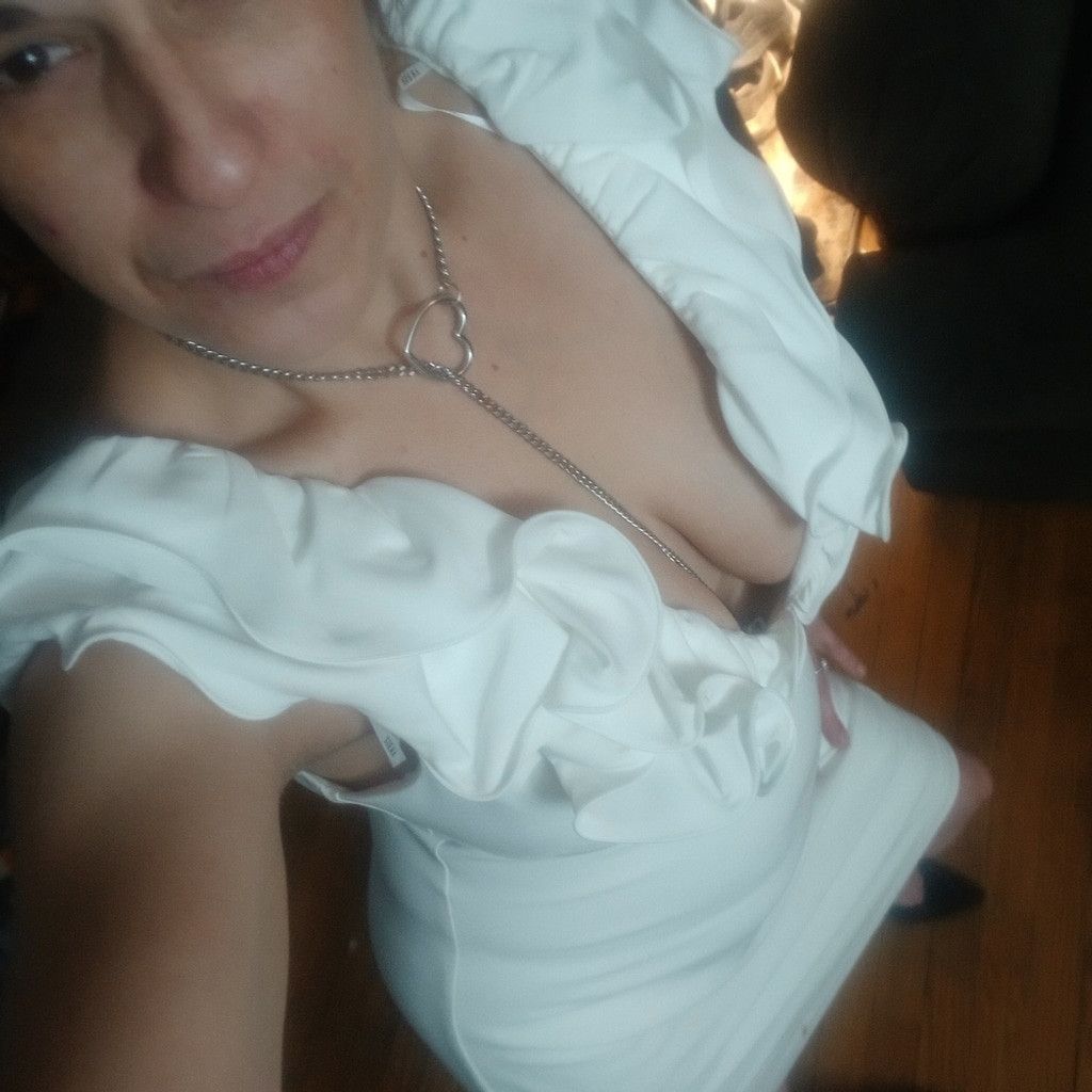 Other Siena Mini, White V-Neck, Ruffled Neckline Dress, 10 NWOT Size L / US 10 / IT 46 - 5 Thumbnail