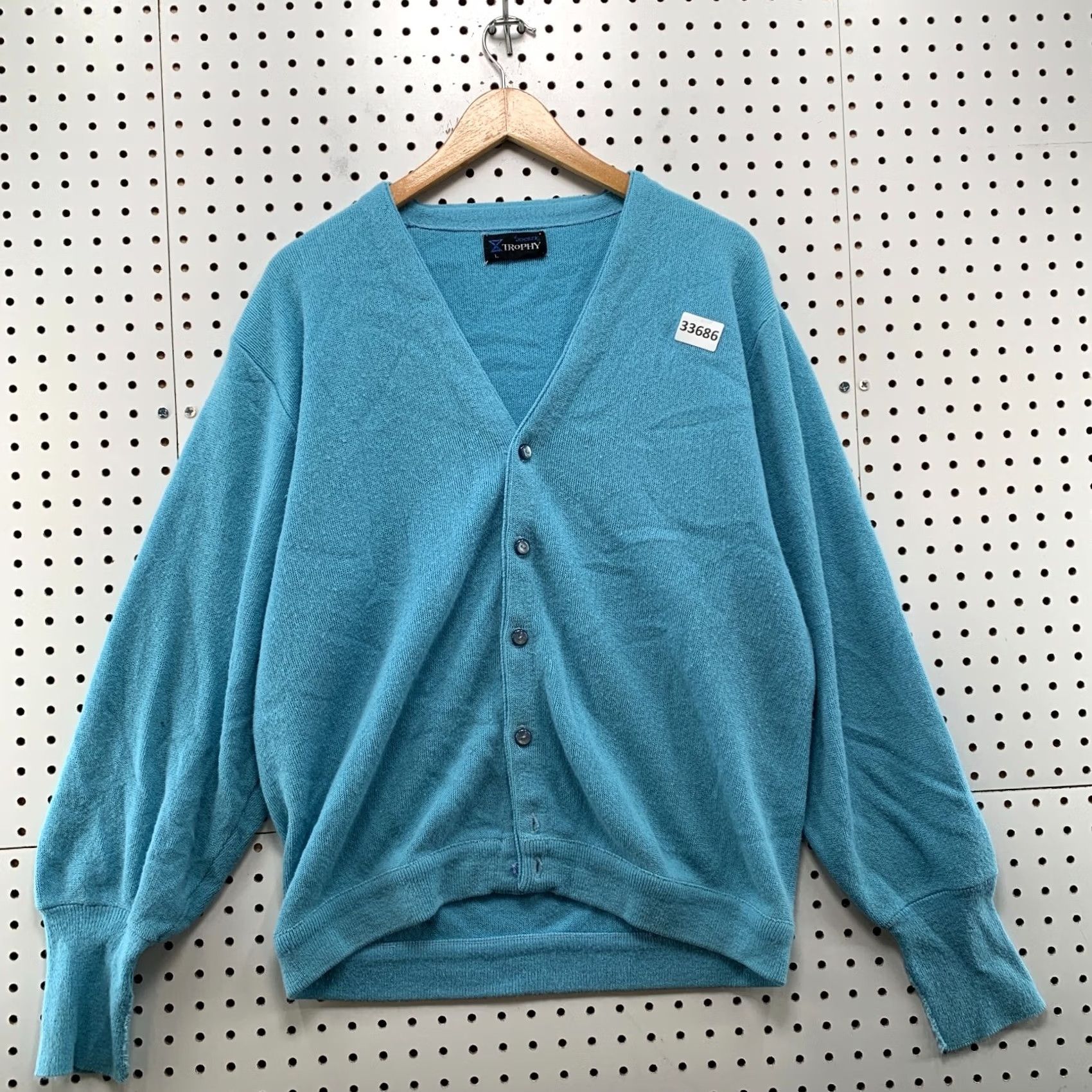 Jockey Vintage Jockey Sweater Cardigan Mens Large Sky Blue Trophy Button 23x25 Size US L / EU 52-54 / 3 - 2 Thumbnail