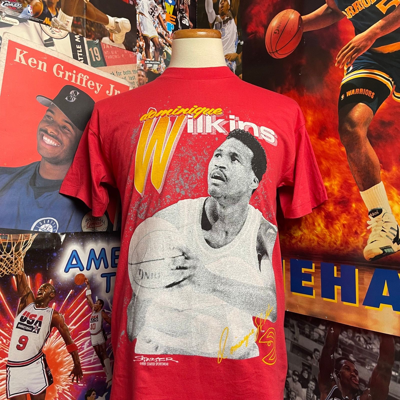 Starter Vintage Atlanta Hawks 1989 Dominique Wilkins Starter NBA Tee Size US M / EU 48-50 / 2 - 1 Thumbnail