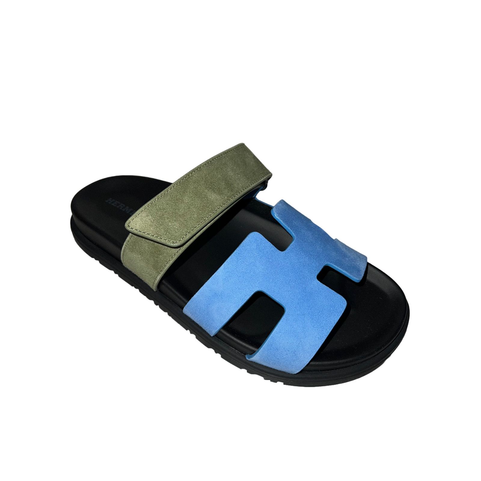 Hermes Hermes Chypre Sandal Blue Cameo Vert Celadon Green Strap Size US 7.5 / IT 37.5 - 4 Thumbnail