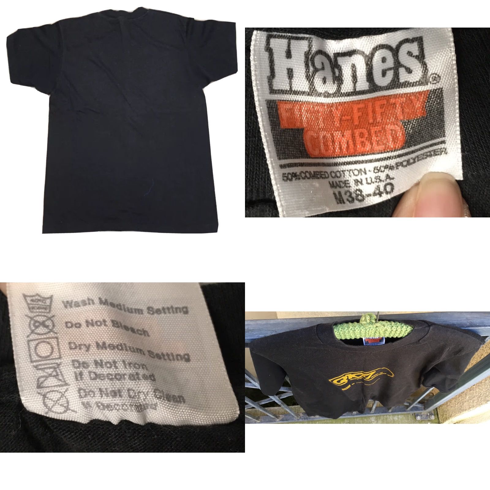 Hanes Vintage Hanes T Shirt Michigan Made In USA Radio Station Tee Size M Black Yellow Printing WMQT Q107 fm Mens Graphic Tee 70s 80s Kw/Radio Size US M / EU 48-50 / 2 - 8 Thumbnail