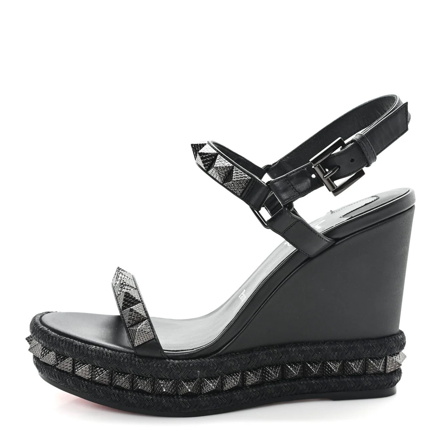 Christian Louboutin os11x0526 Pyraclou 110mm Nappa Leather Wedges Sandals Size US 11 / IT 41 - 1 Thumbnail