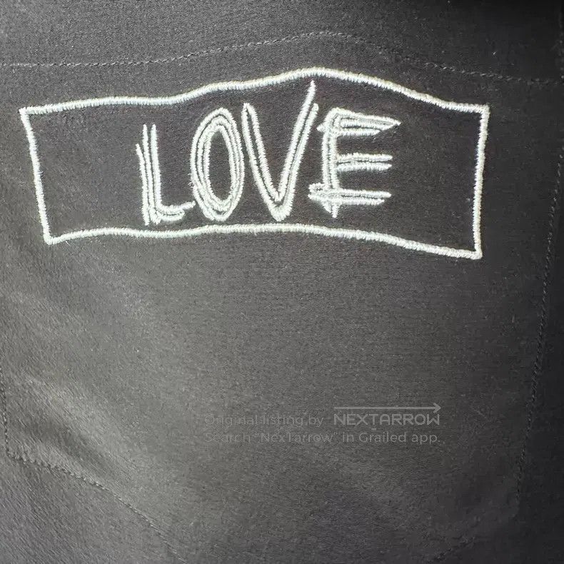 Givenchy Givenchy Black Silk Long-Sleeve Shirt with 'Love' Embroide Size XS / US 0-2 / IT 36-38 - 3 Thumbnail