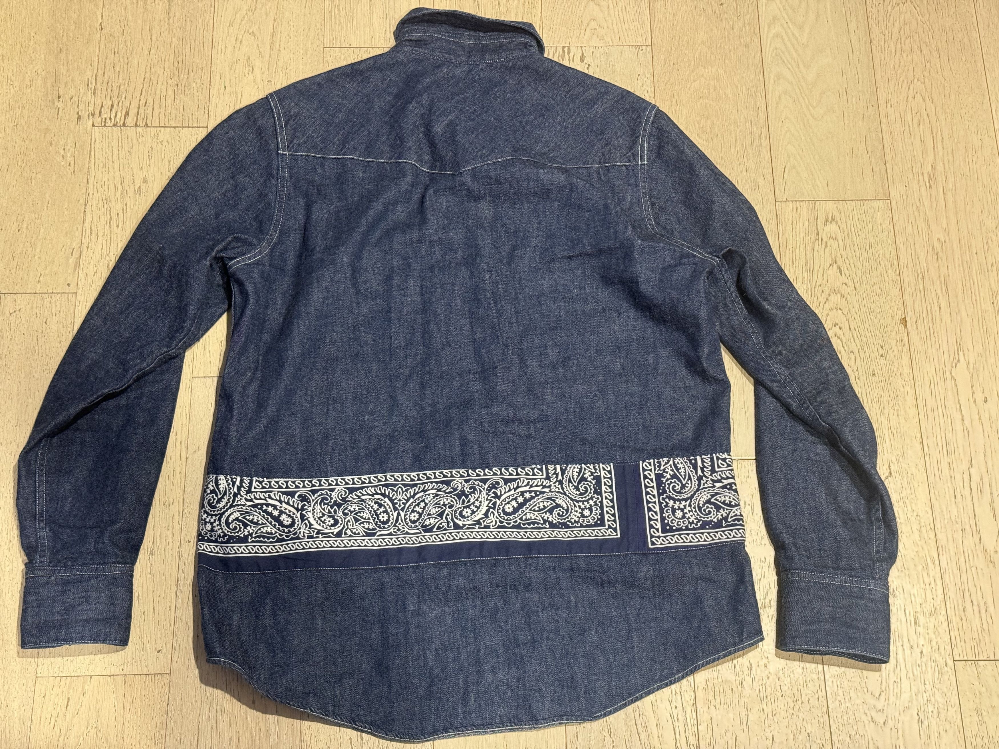 Visvim Visvim Bandana Paisley Denim Border Shirt Size US L / EU 52-54 / 3 - 2 Thumbnail