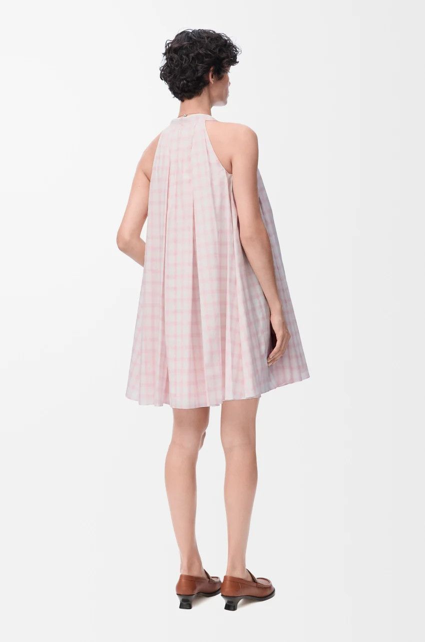 Loewe o1loc1c0525 Trapeze Dress In Cotton in White/Pink Size S / US 4 / IT 40 - 3 Thumbnail