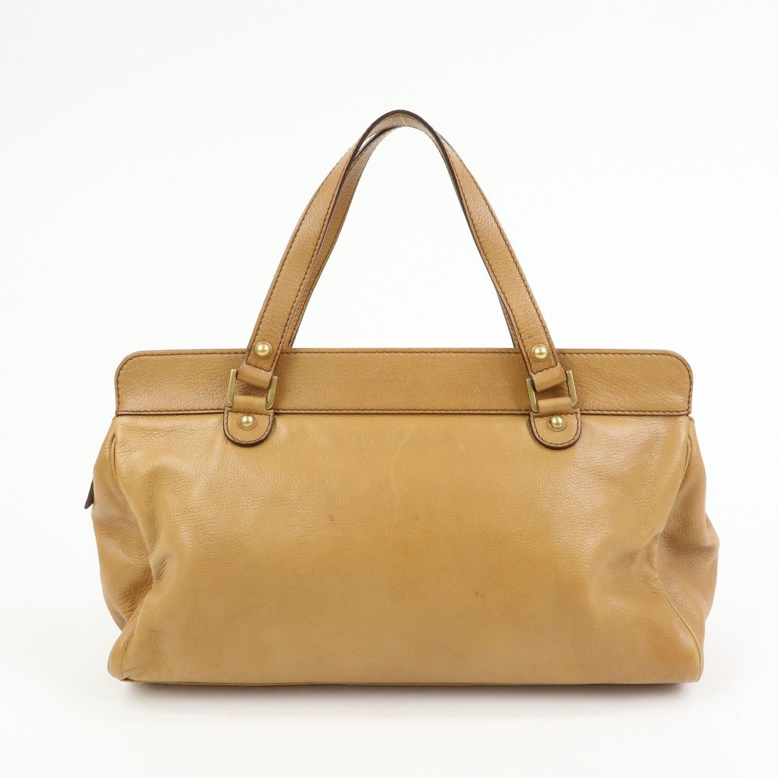 Gucci Gucci Interlocking G Blondie Studs Calfskin Satchel Tan Size ONE SIZE - 2 Thumbnail