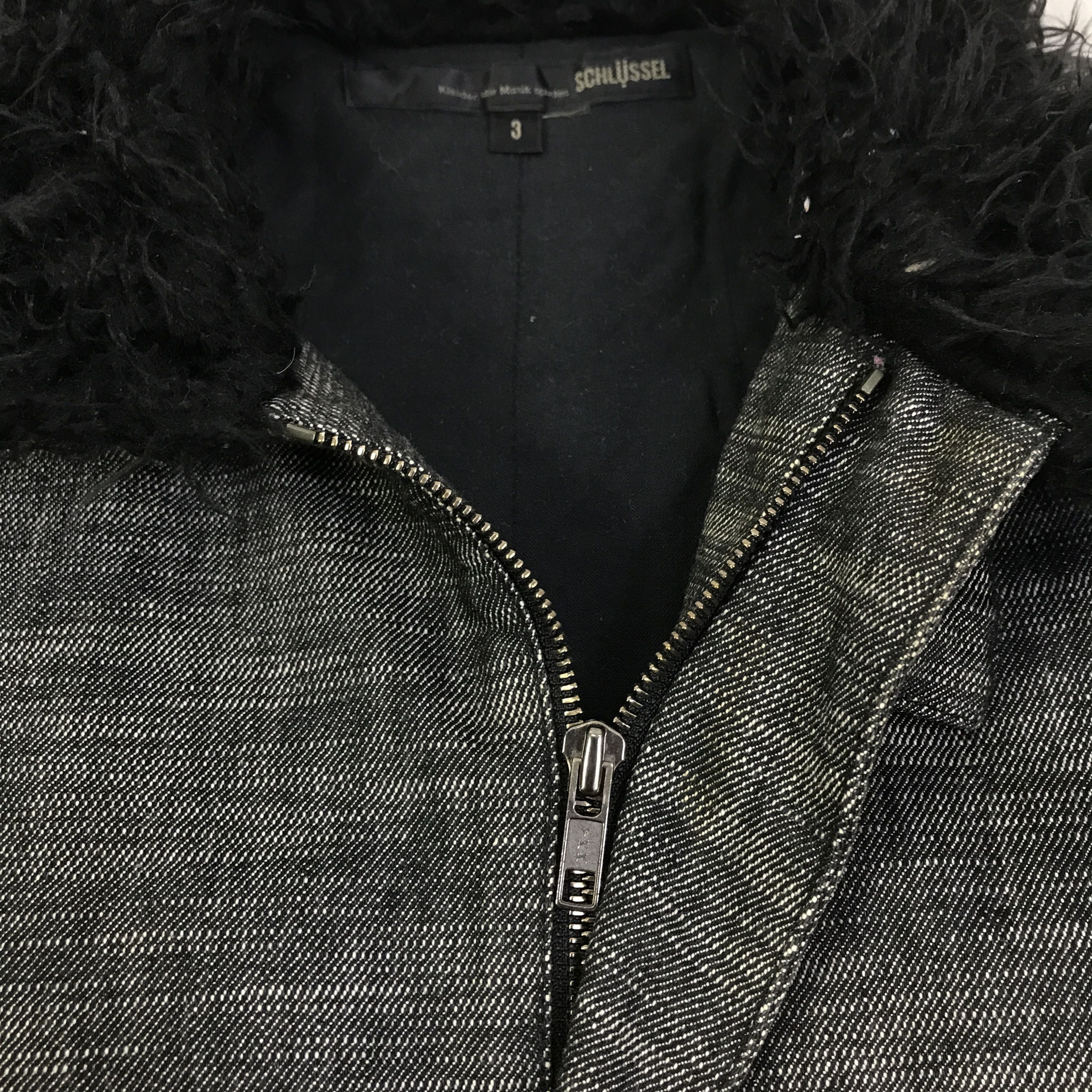 Schlussel Vintage Schlussel Black Denim punk design Jacket K125B14 Size US L / EU 52-54 / 3 - 5 Thumbnail