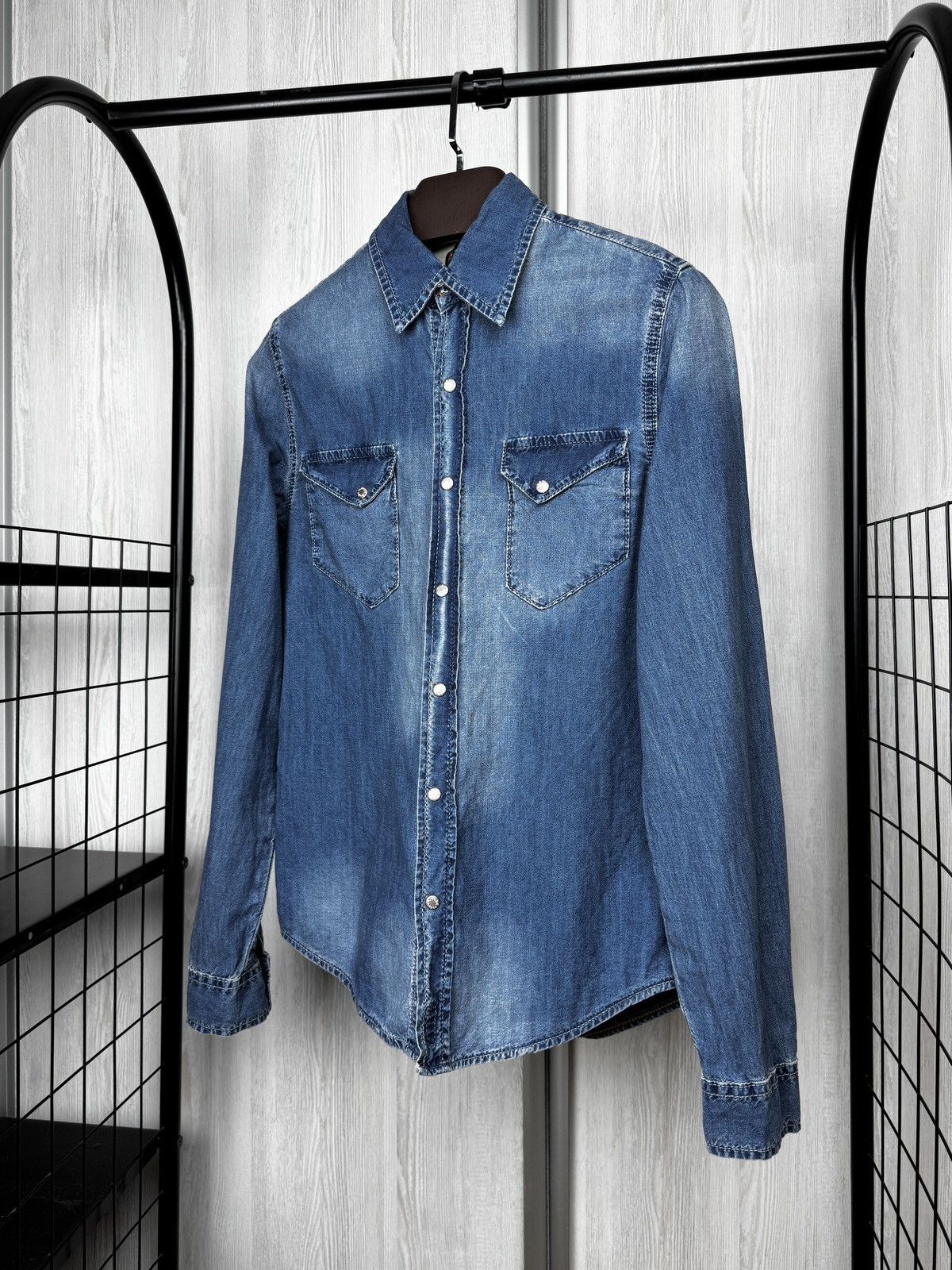 Nudie Jeans NUDIE Shirt Men's Denim Chest Pockets Faded Snap Button Sz S Size US S / EU 44-46 / 1 - 5 Thumbnail