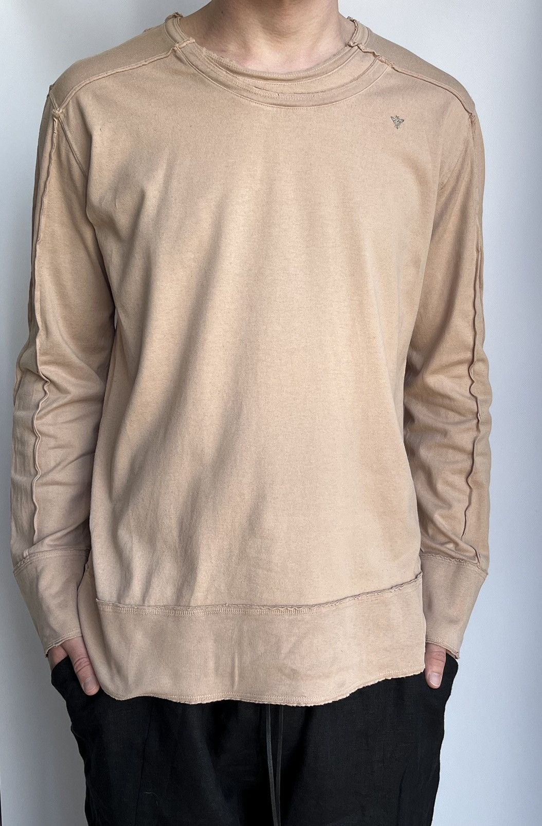 image of Avant Garde x Kiminori Morishita Japan Distress Longsleeve in Beige, Men's (Size Large)