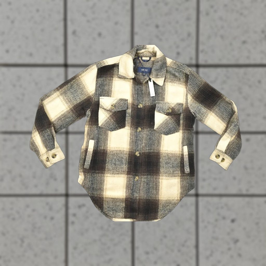 Buffalo David Bitton VINTAGE? No — Buffalo David Bitton Men's Medium Plaid Shirt Jacket Shacket Brown Cream Wool Bl Size US M / EU 48-50 / 2 - 1 Thumbnail
