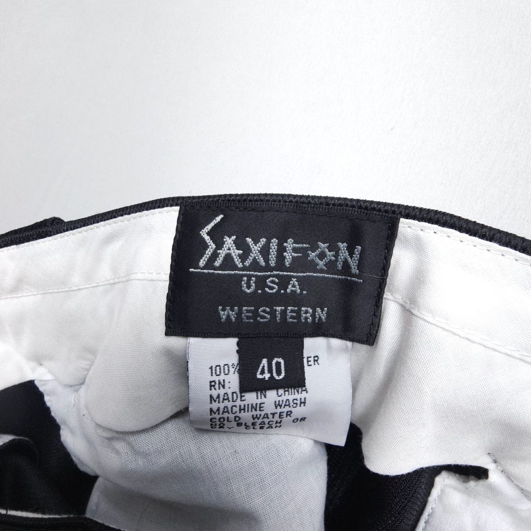 Vintage VINTAGE Saxifon Jeans Mens 40 x 34 Unhemmed Pearl Snaps Rodeo Satin Western Dress Size US 40 / EU 56 - 3 Thumbnail
