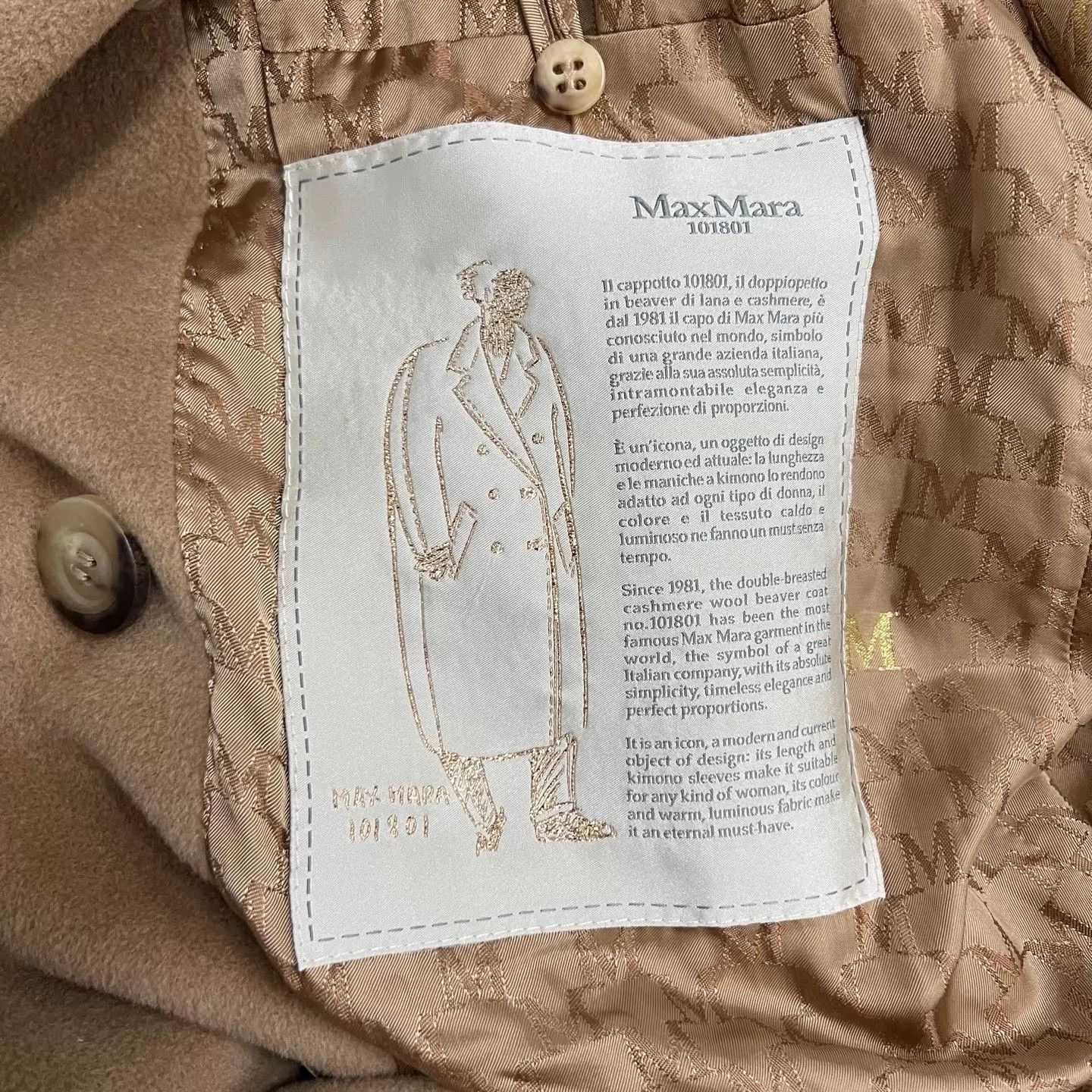 Max Mara MAX MARA 101801 Classic Camel Coat 36 99 New Size XS / US 0-2 / IT 36-38 - 5 Thumbnail