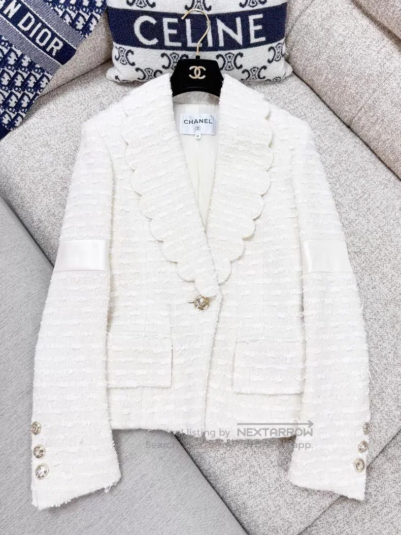 Chanel Chanel Lapel wavy tweed coat Size XXS / US 00 / IT 34 - 2 Thumbnail