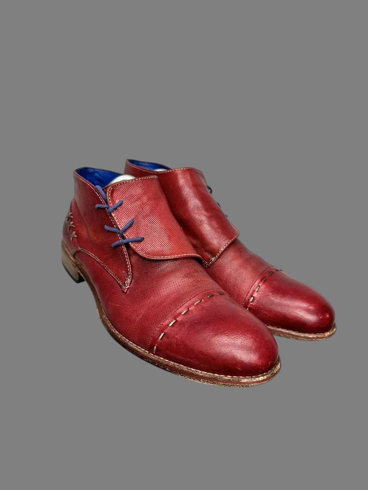 If Six Was Nine Vintage Holy Haferl Leather Red Shoes Alpine Style Rare Size US 9 / EU 42 - 1 Thumbnail