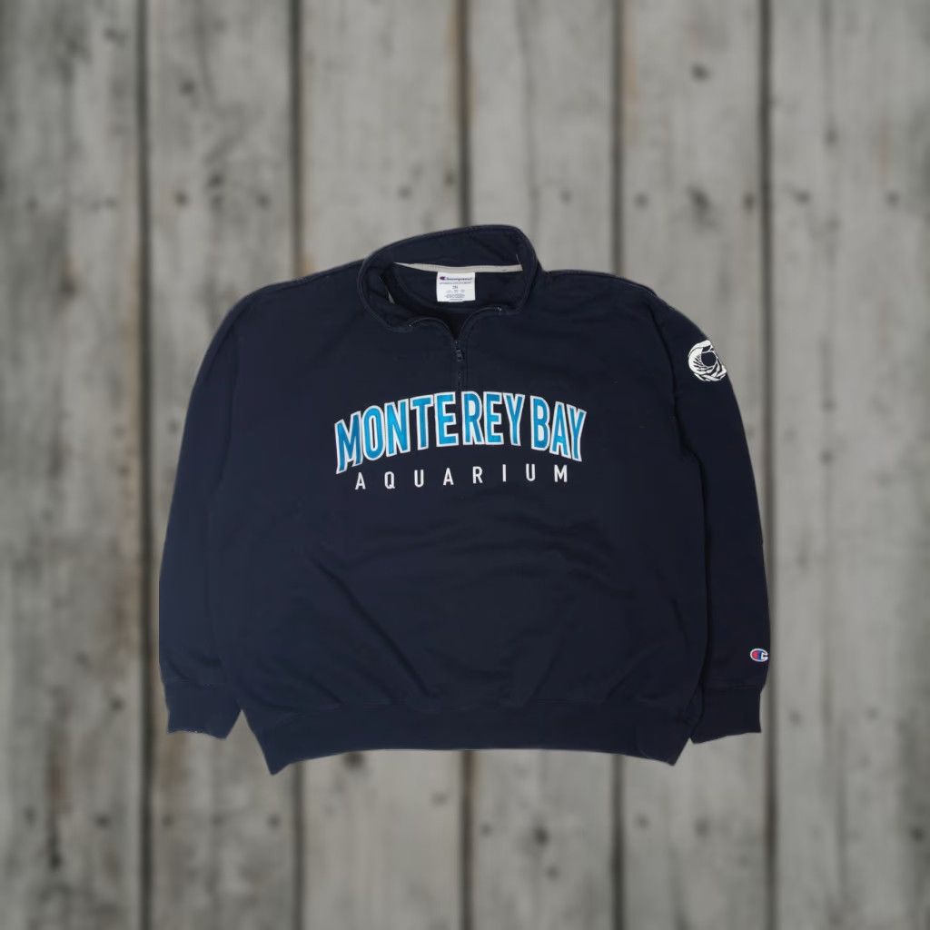 Champion VINTAGE Monterey Bay Aquarium Sweatshirt Champion XX-Large Navy Blue 2010s Mens Size US XXL / EU 58 / 5 - 1 Thumbnail