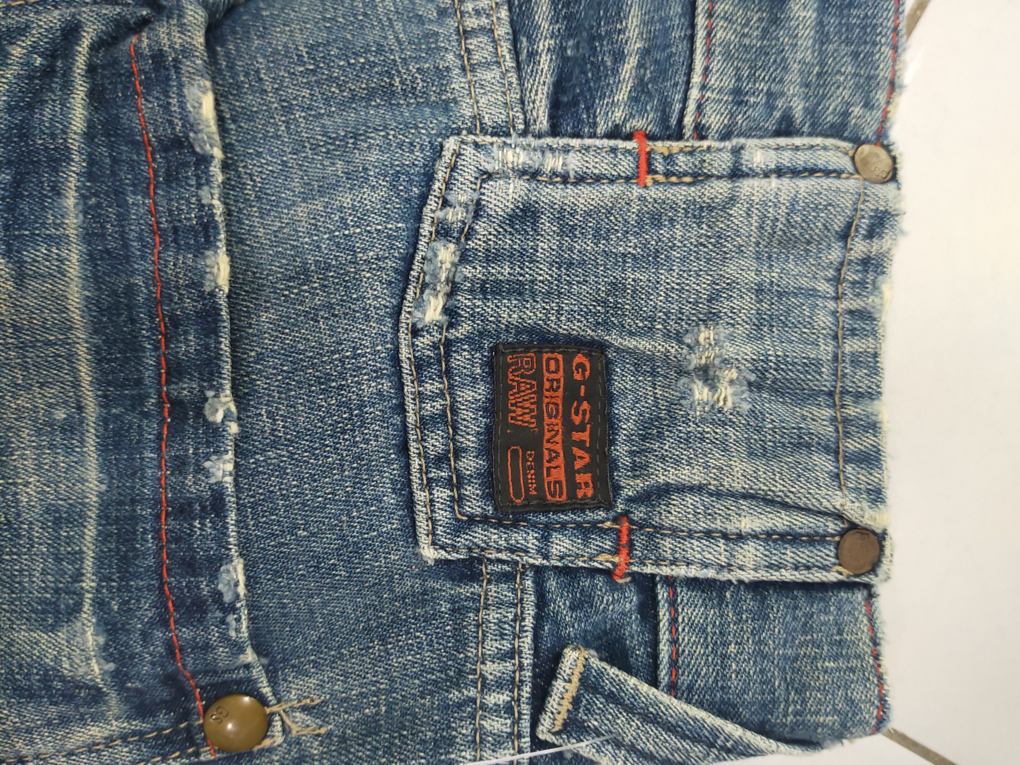 Designer × G-Star × Vintage 🚨G-STAR STUDS STRAIGHT DISTRESSED DENIM Size US 35 - 5 Thumbnail
